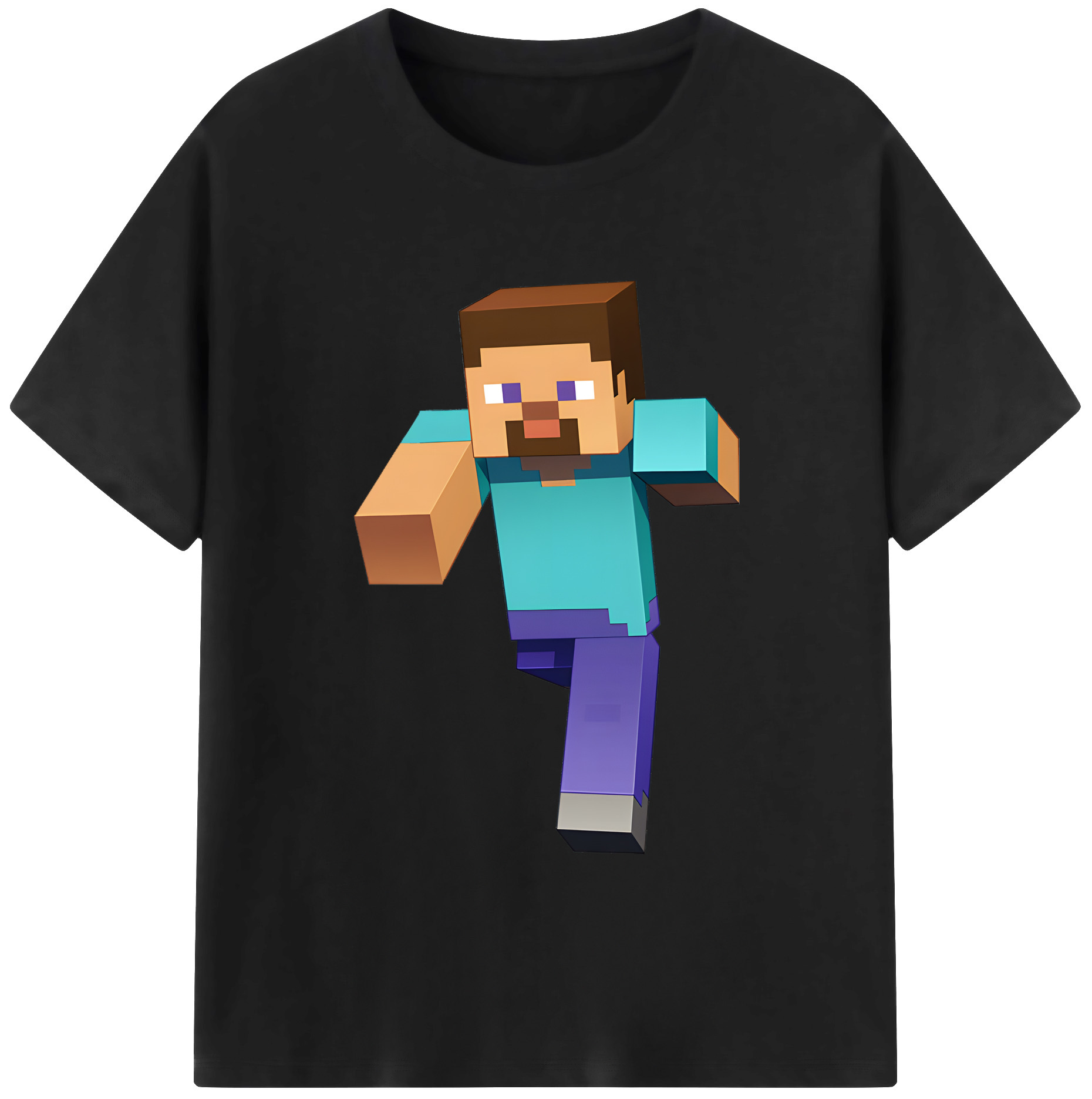 （画像用） マインクラフト ブロックの世界 Minecraft MC Block world 綿100％ メンズ半袖Tシャツ｜肌触りやわらか＆通気性