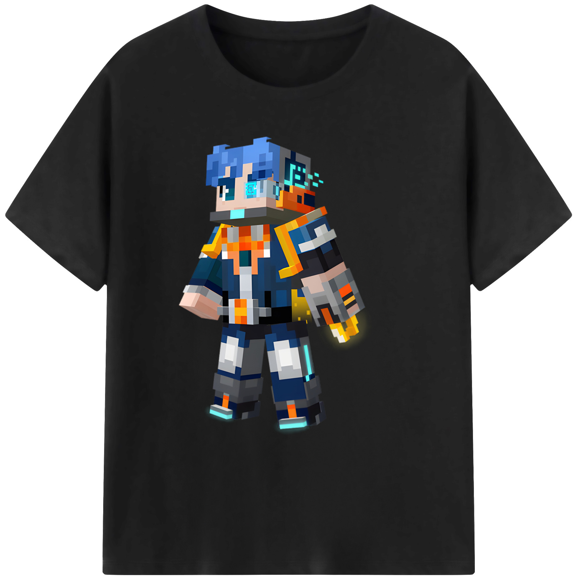 （画像用） マインクラフト ブロックの世界 Minecraft MC Block world 綿100％ メンズ半袖Tシャツ｜肌触りやわらか＆通気性