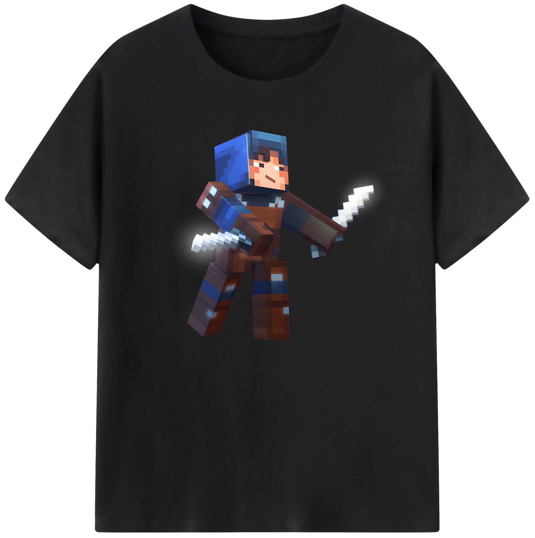 （画像用） マインクラフト ブロックの世界 Minecraft MC Block world 綿100％ メンズ半袖Tシャツ｜肌触りやわらか＆通気性