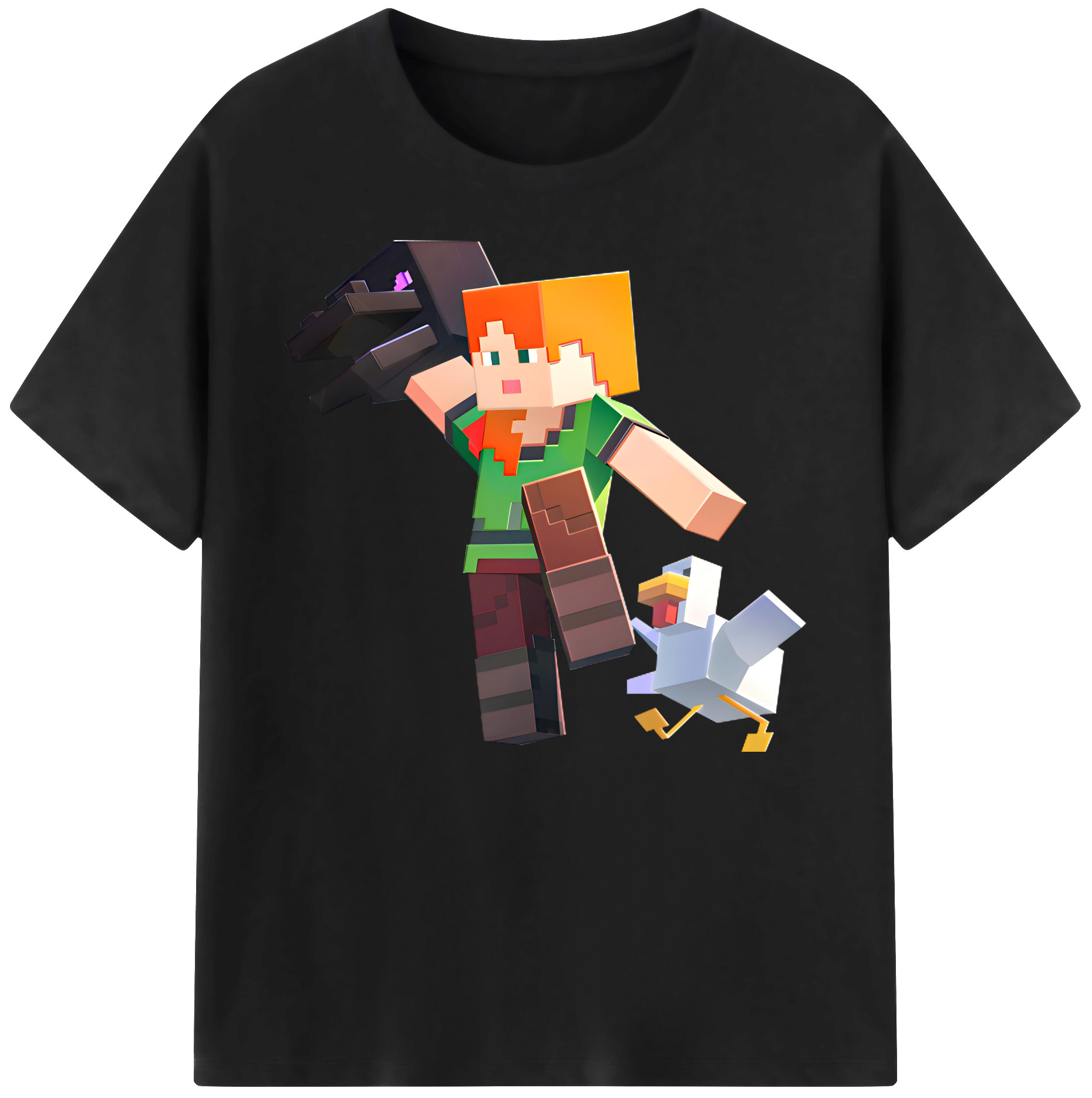 （画像用） マインクラフト ブロックの世界 Minecraft MC Block world 綿100％ メンズ半袖Tシャツ｜肌触りやわらか＆通気性
