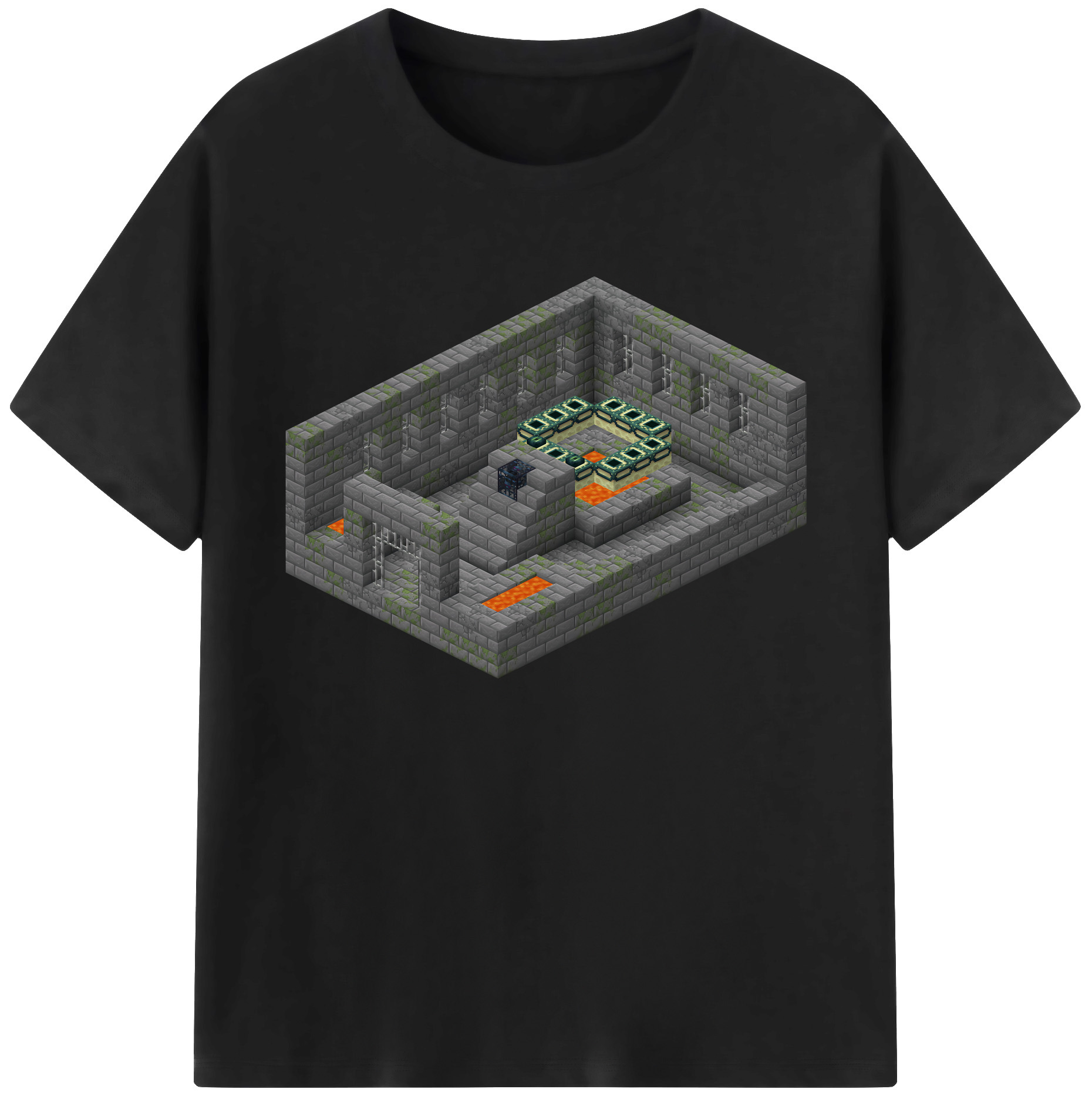 （画像用） マインクラフト ブロックの世界 Minecraft MC Block world 綿100％ メンズ半袖Tシャツ｜肌触りやわらか＆通気性