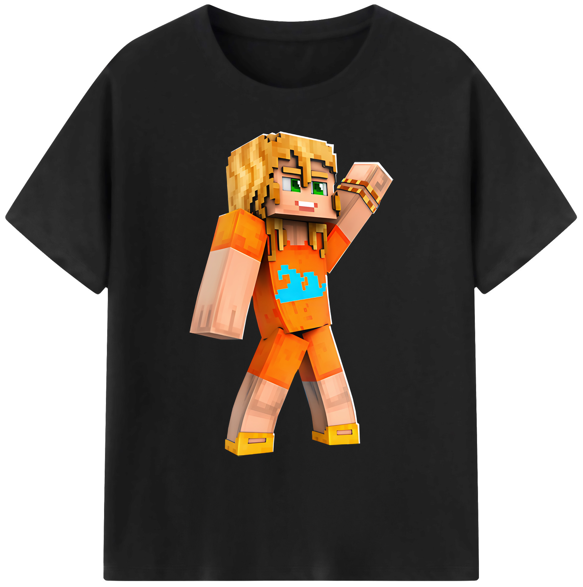 （画像用） マインクラフト ブロックの世界 Minecraft MC Block world 綿100％ メンズ半袖Tシャツ｜肌触りやわらか＆通気性