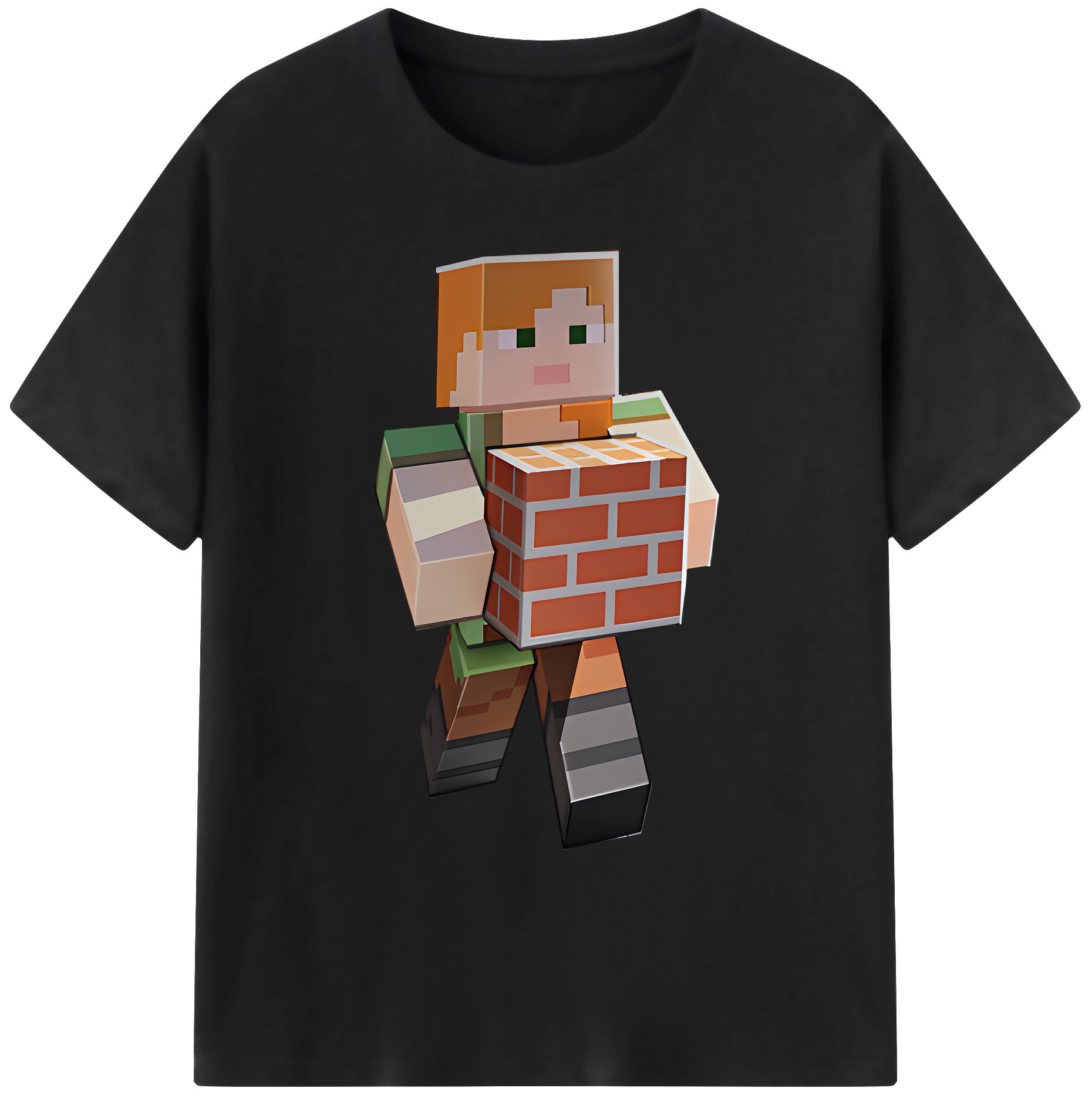 （画像用） マインクラフト ブロックの世界 Minecraft MC Block world 綿100％ メンズ半袖Tシャツ｜肌触りやわらか＆通気性