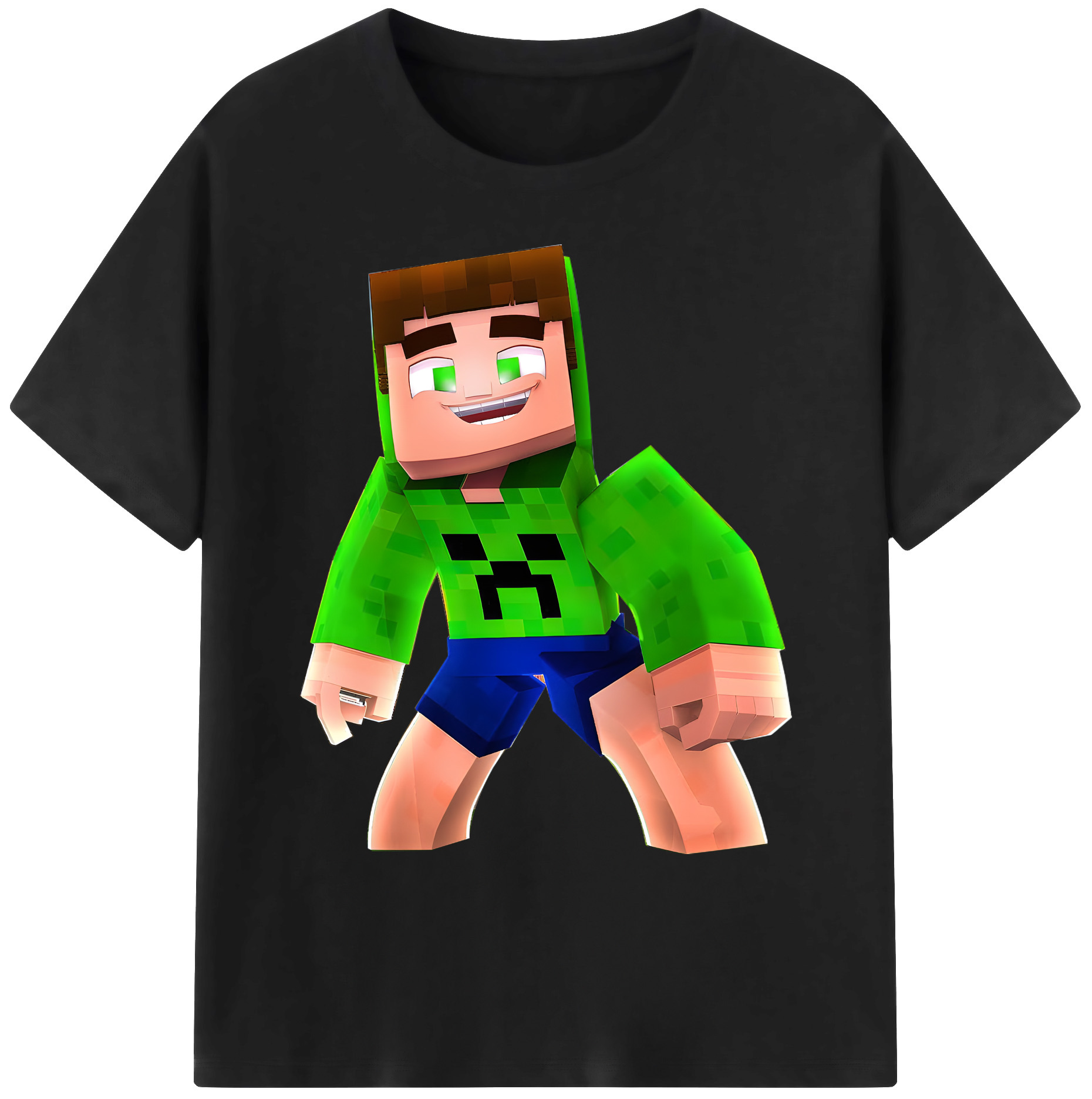 （画像用） マインクラフト ブロックの世界 Minecraft MC Block world 綿100％ メンズ半袖Tシャツ｜肌触りやわらか＆通気性