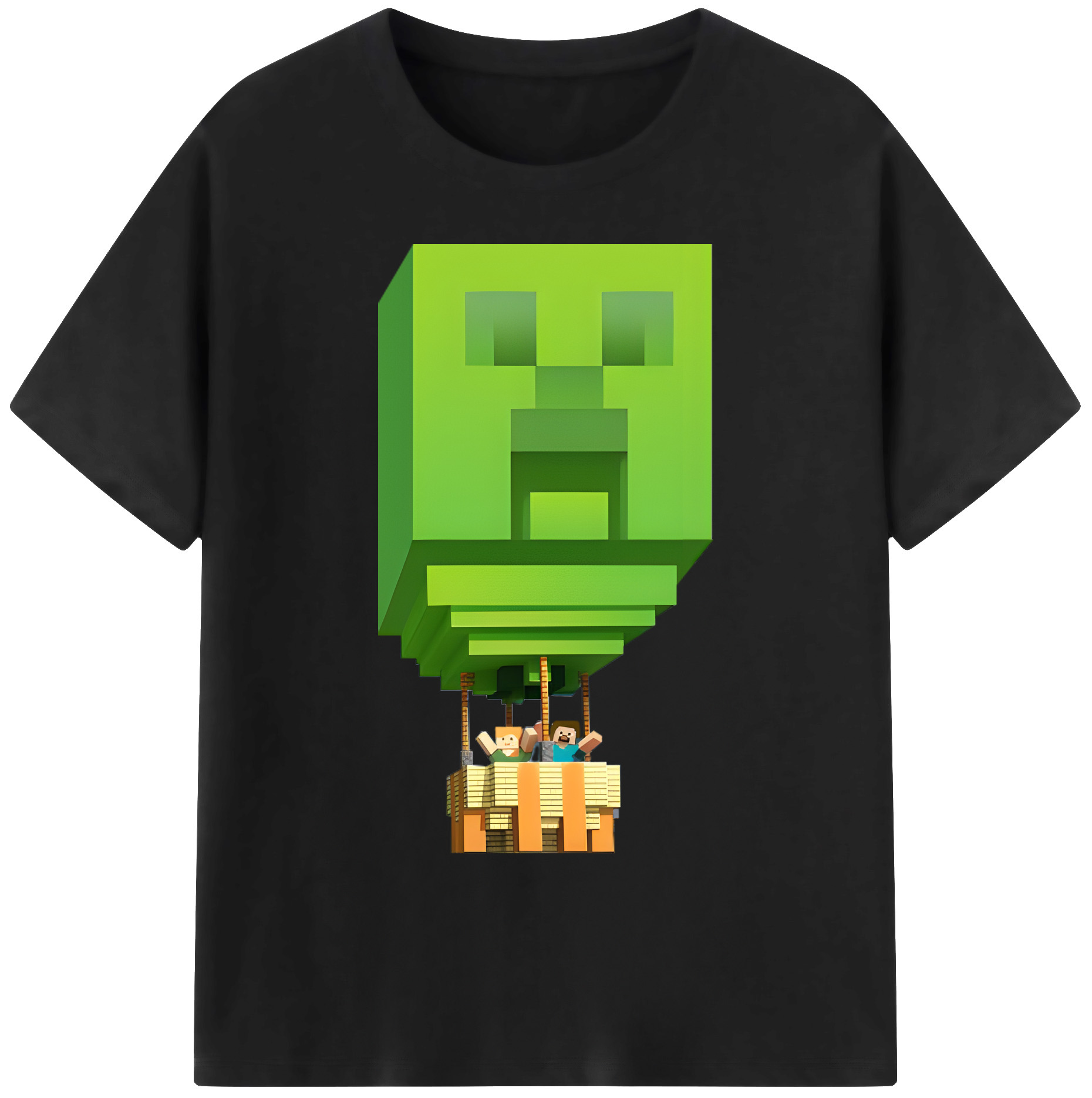 （画像用） マインクラフト ブロックの世界 Minecraft MC Block world 綿100％ メンズ半袖Tシャツ｜肌触りやわらか＆通気性