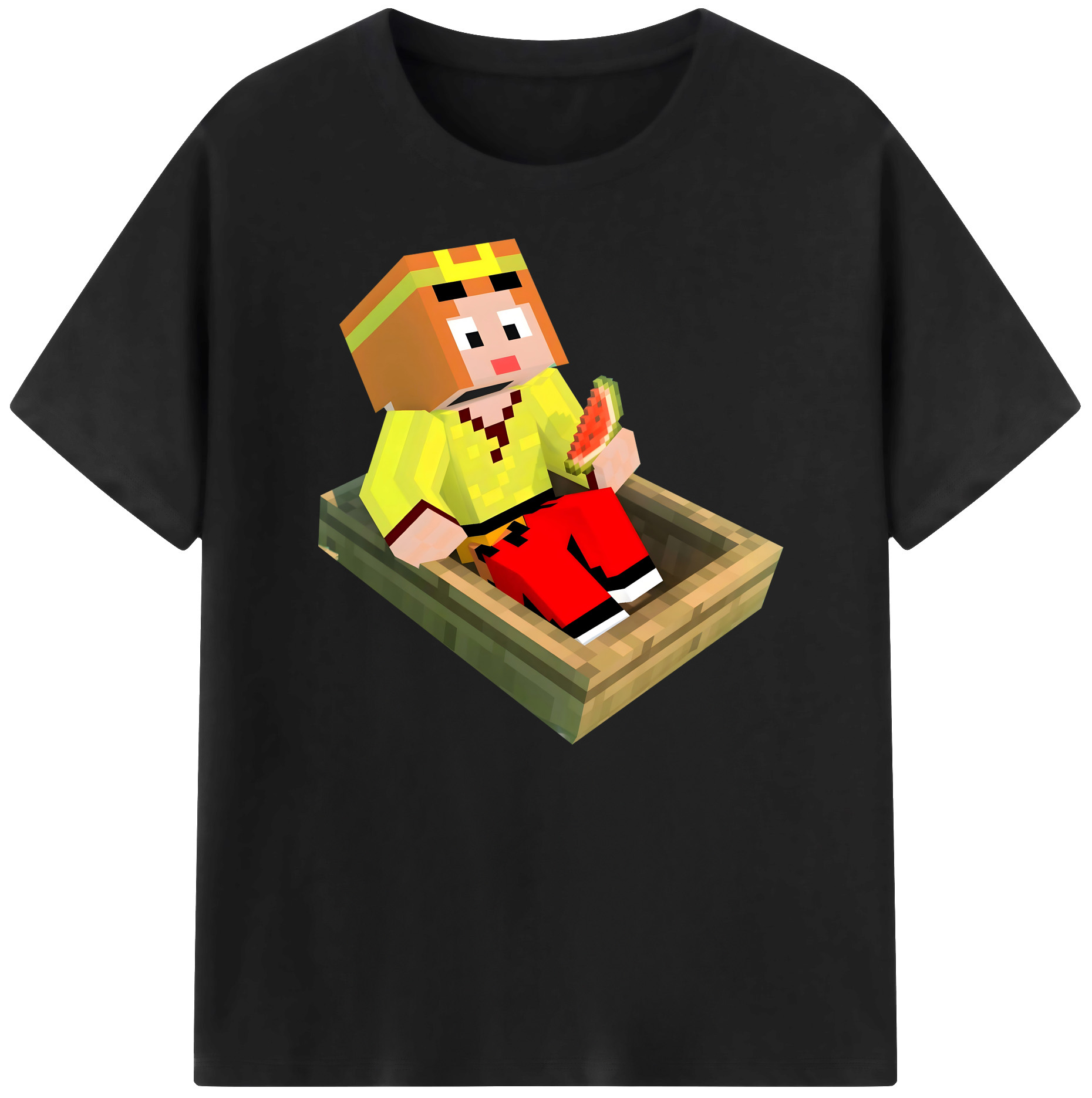 （画像用） マインクラフト ブロックの世界 Minecraft MC Block world 綿100％ メンズ半袖Tシャツ｜肌触りやわらか＆通気性