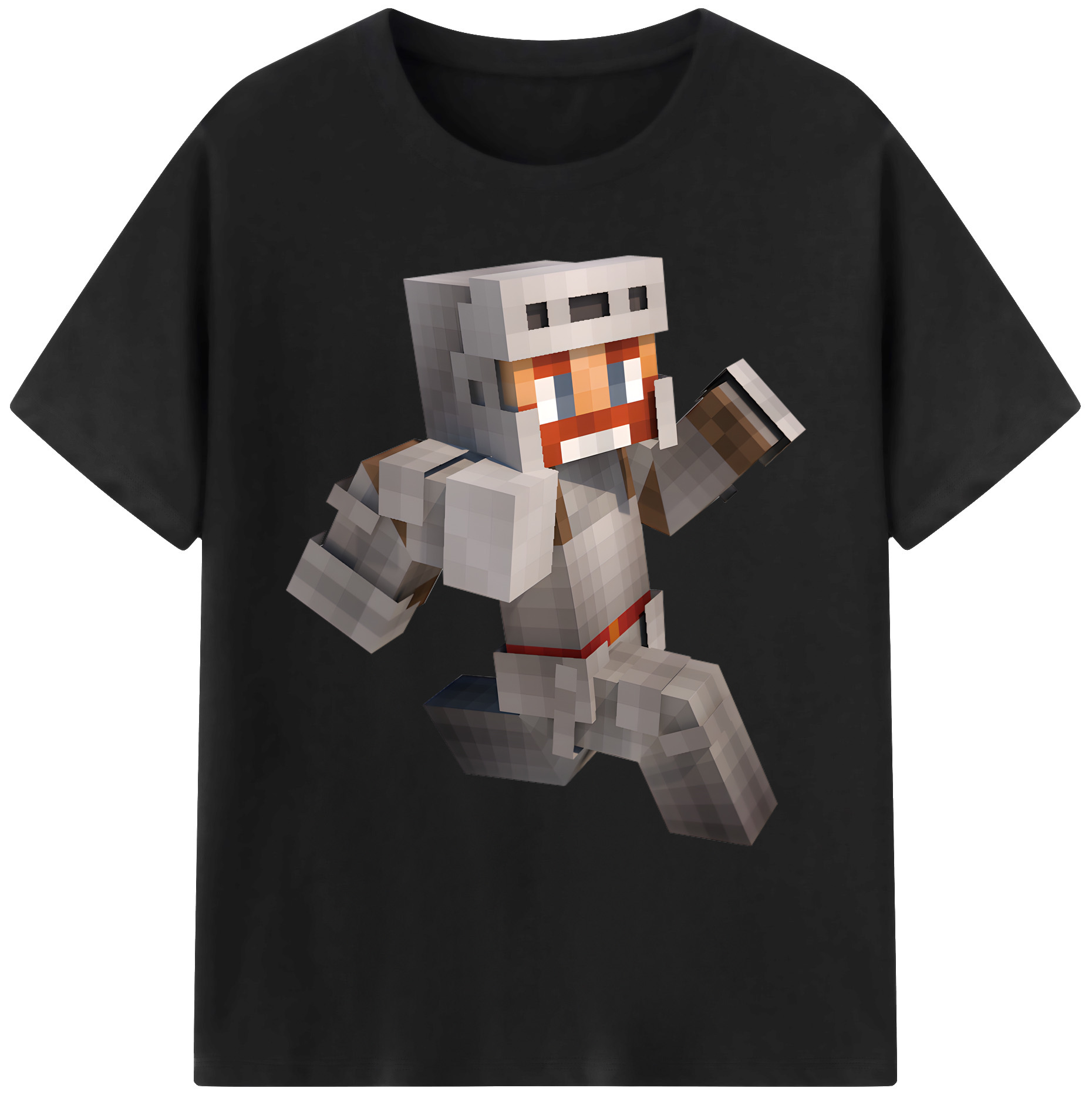 （画像用） マインクラフト ブロックの世界 Minecraft MC Block world 綿100％ メンズ半袖Tシャツ｜肌触りやわらか＆通気性
