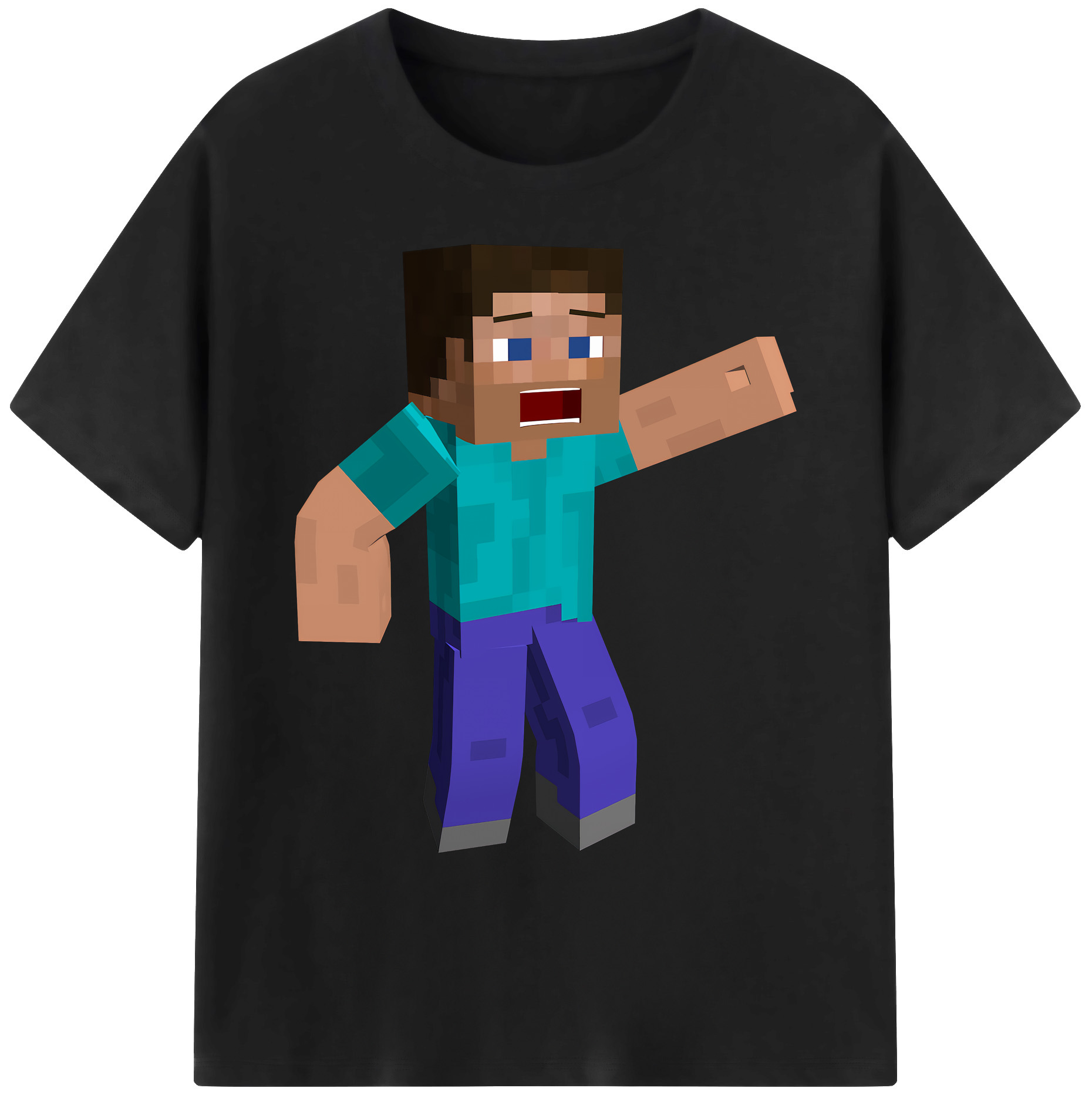 （画像用） マインクラフト ブロックの世界 Minecraft MC Block world 綿100％ メンズ半袖Tシャツ｜肌触りやわらか＆通気性