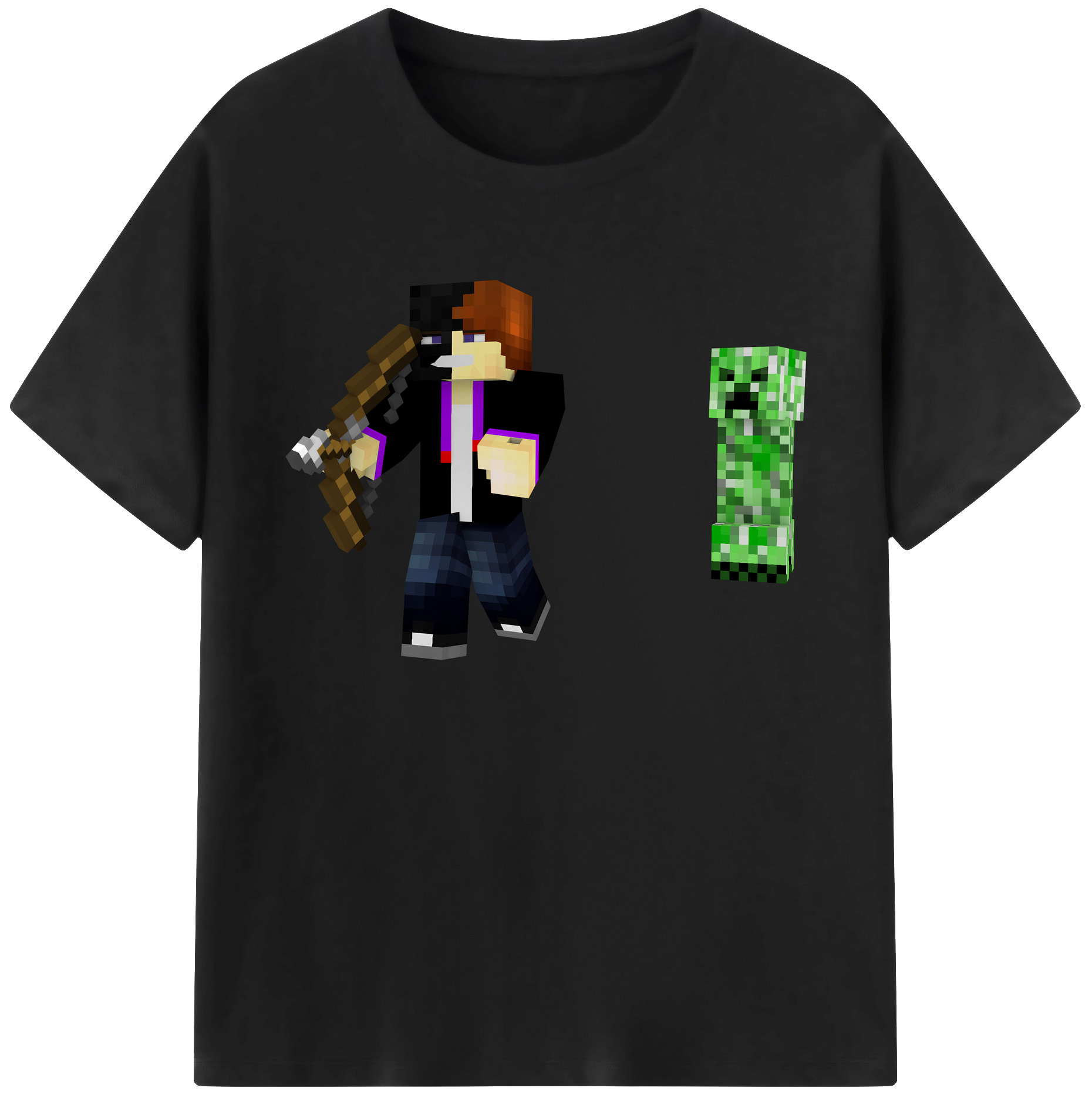 （画像用） マインクラフト ブロックの世界 Minecraft MC Block world 綿100％ メンズ半袖Tシャツ｜肌触りやわらか＆通気性