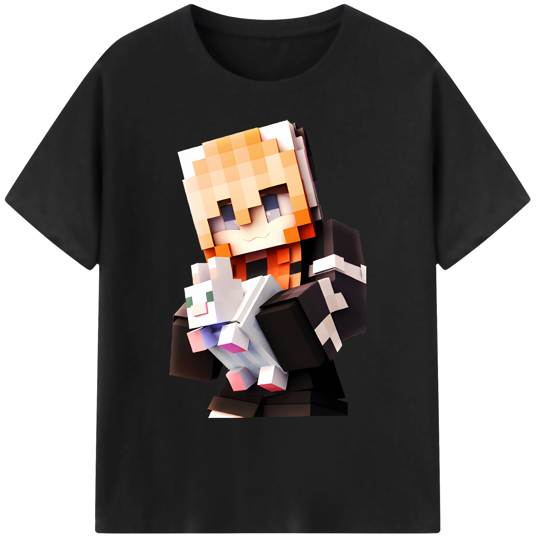 （画像用） マインクラフト ブロックの世界 Minecraft MC Block world 綿100％ メンズ半袖Tシャツ｜肌触りやわらか＆通気性