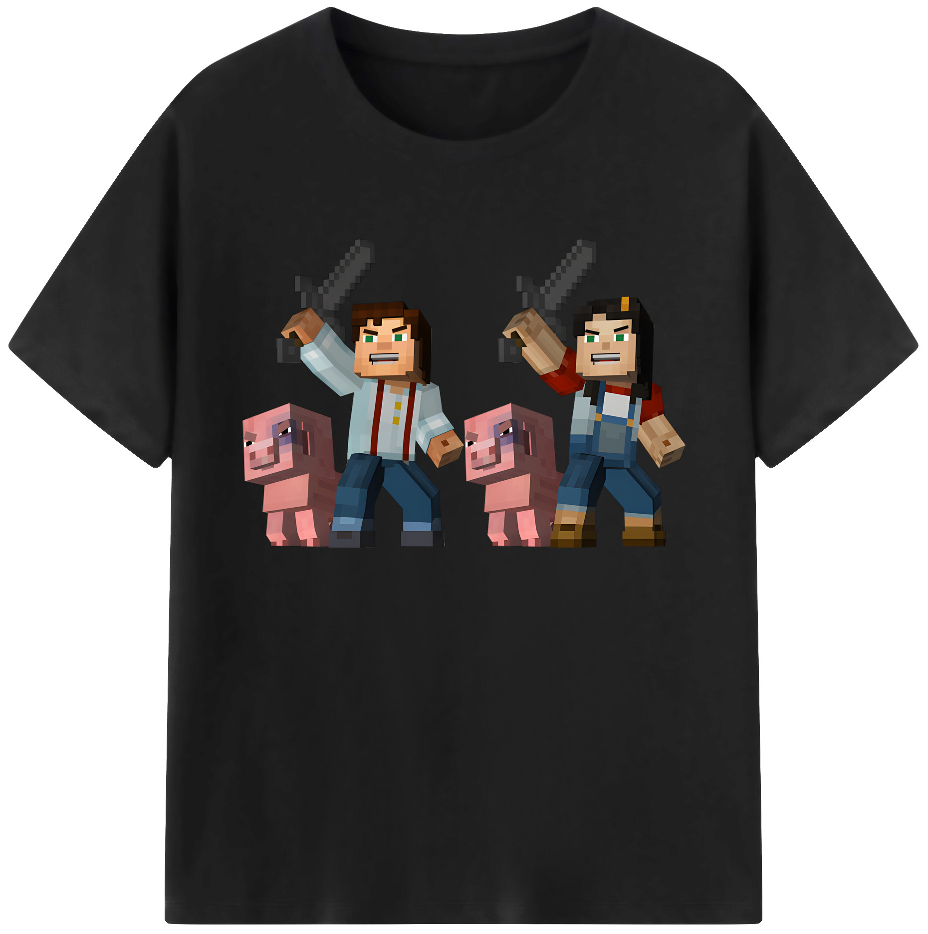 （画像用） マインクラフト ブロックの世界 Minecraft MC Block world 綿100％ メンズ半袖Tシャツ｜肌触りやわらか＆通気性