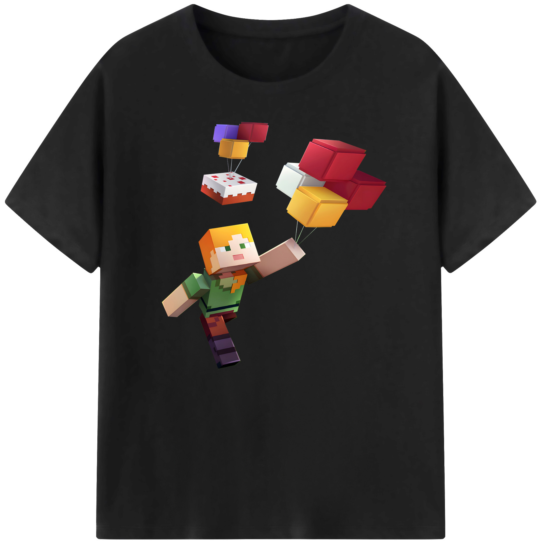 （画像用） マインクラフト ブロックの世界 Minecraft MC Block world 綿100％ メンズ半袖Tシャツ｜肌触りやわらか＆通気性