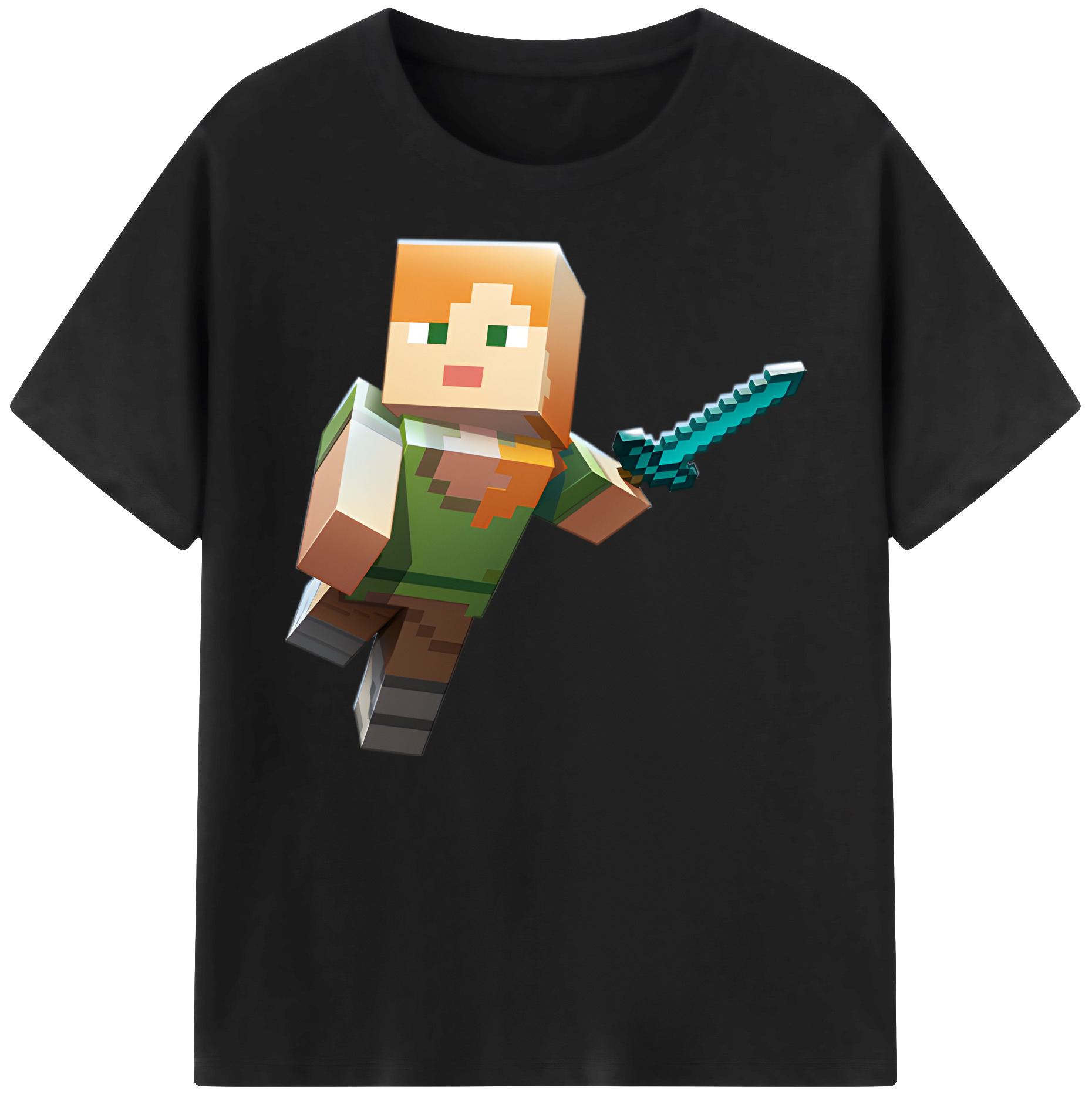 （画像用） マインクラフト ブロックの世界 Minecraft MC Block world 綿100％ メンズ半袖Tシャツ｜肌触りやわらか＆通気性