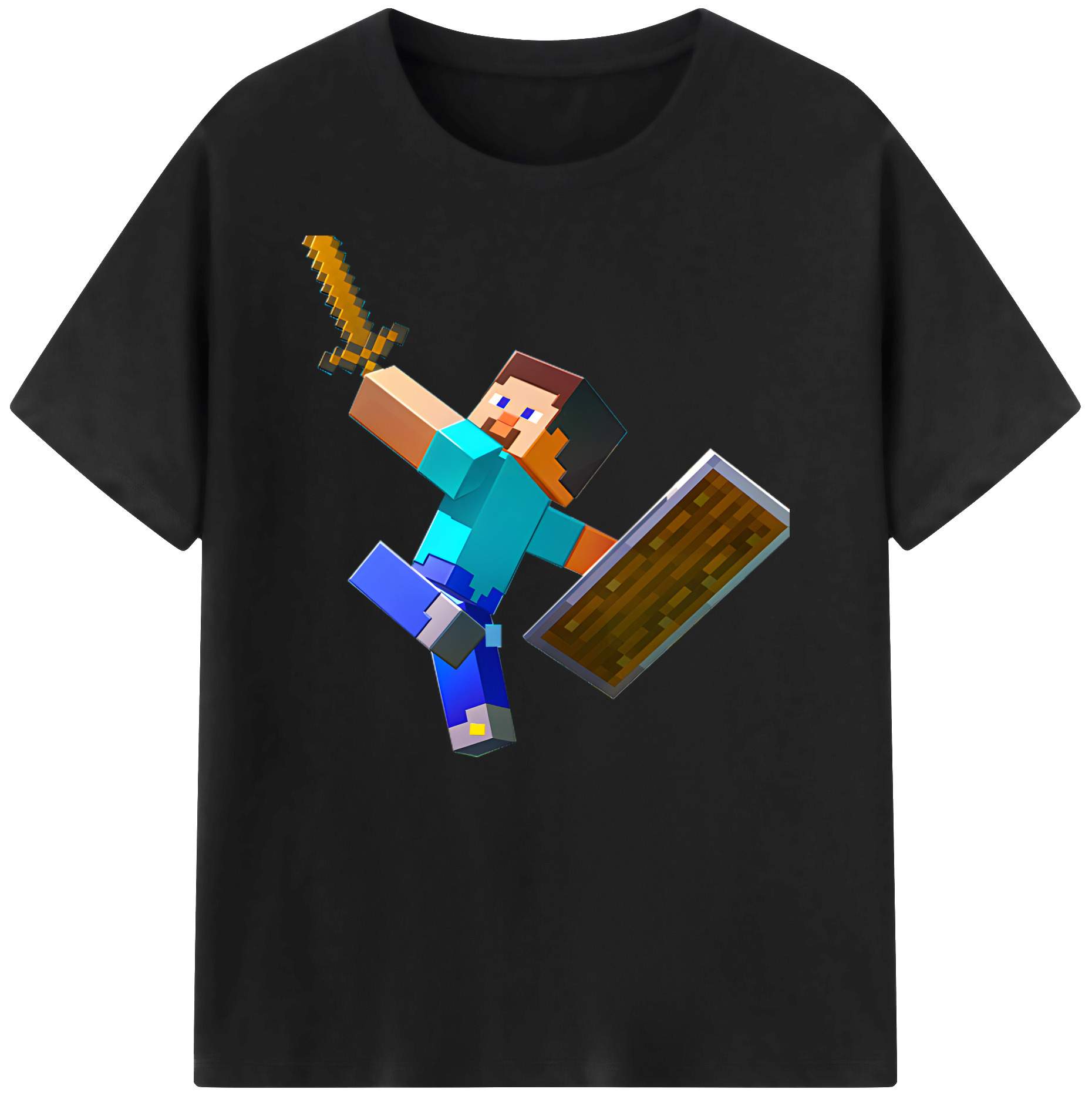 （画像用） マインクラフト ブロックの世界 Minecraft MC Block world 綿100％ メンズ半袖Tシャツ｜肌触りやわらか＆通気性