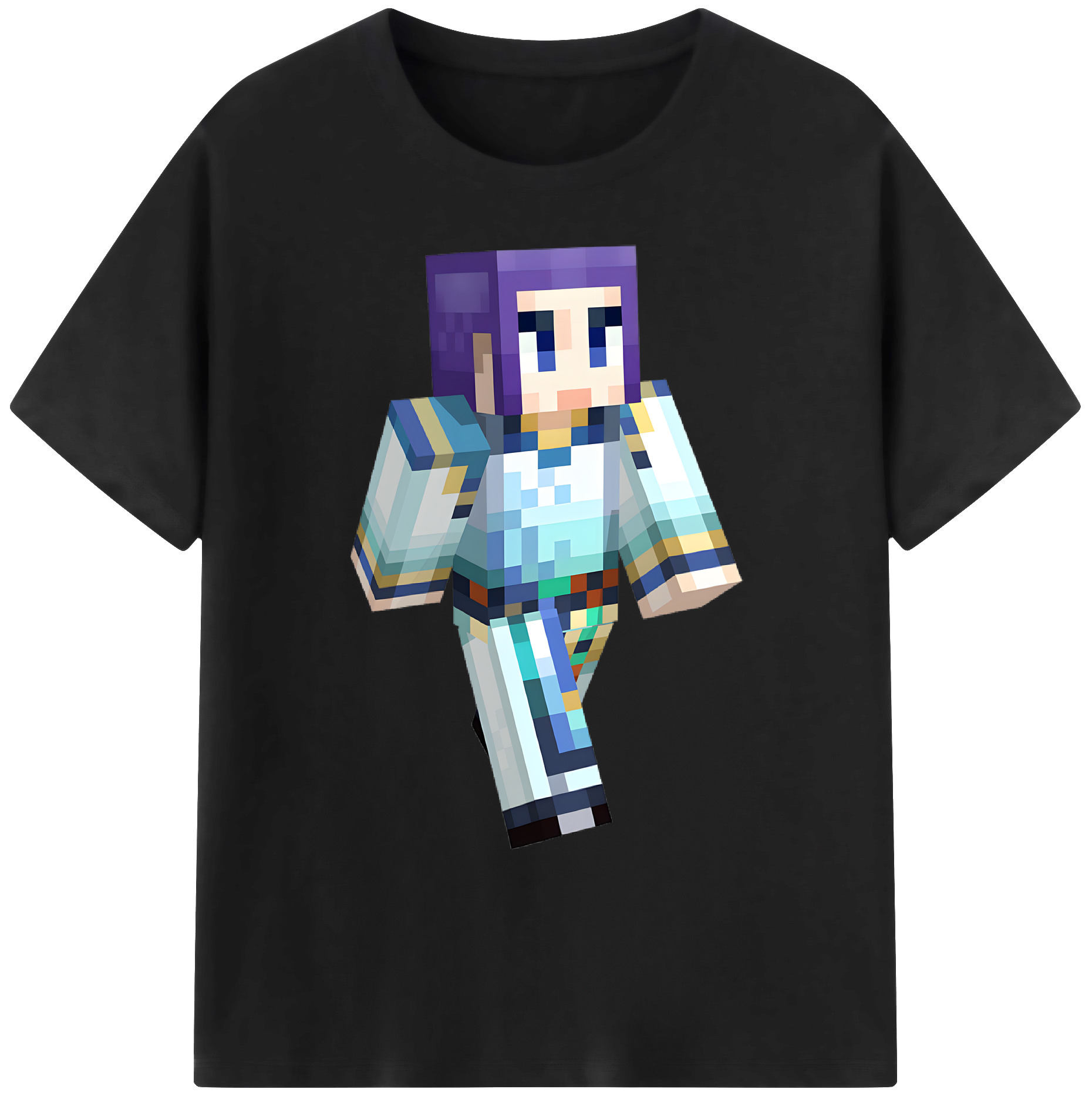 （画像用） マインクラフト ブロックの世界 Minecraft MC Block world 綿100％ メンズ半袖Tシャツ｜肌触りやわらか＆通気性