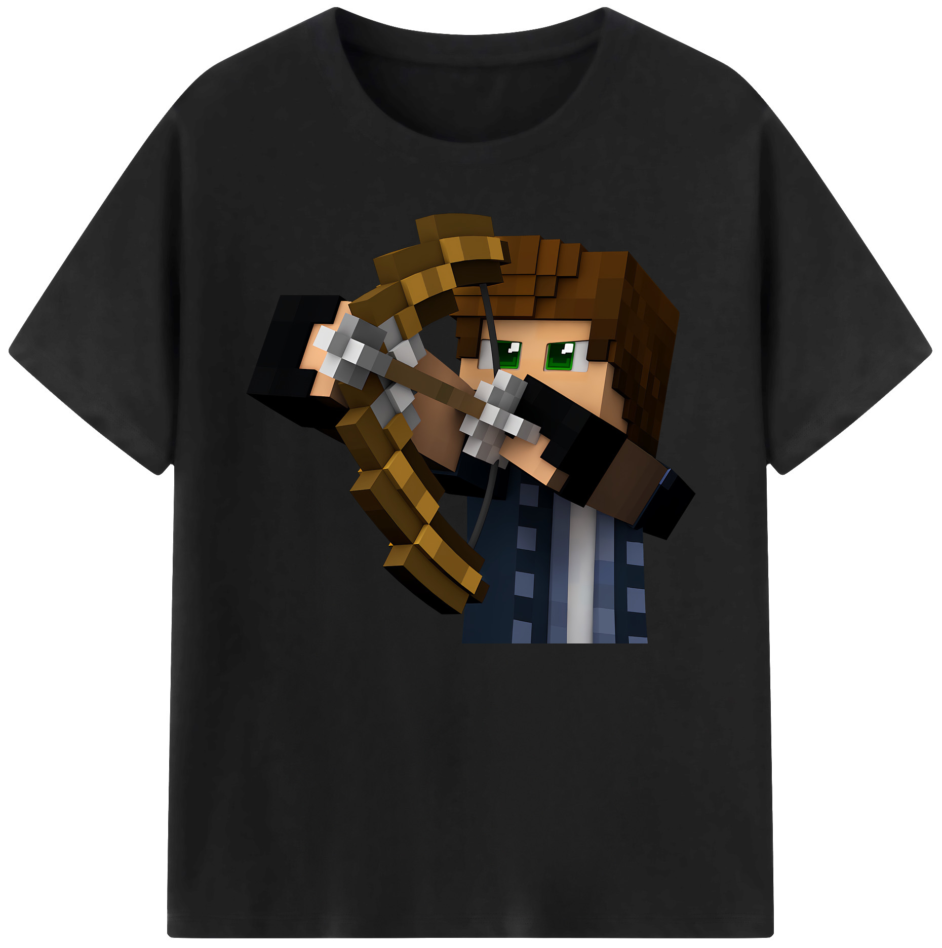 （画像用） マインクラフト ブロックの世界 Minecraft MC Block world 綿100％ メンズ半袖Tシャツ｜肌触りやわらか＆通気性