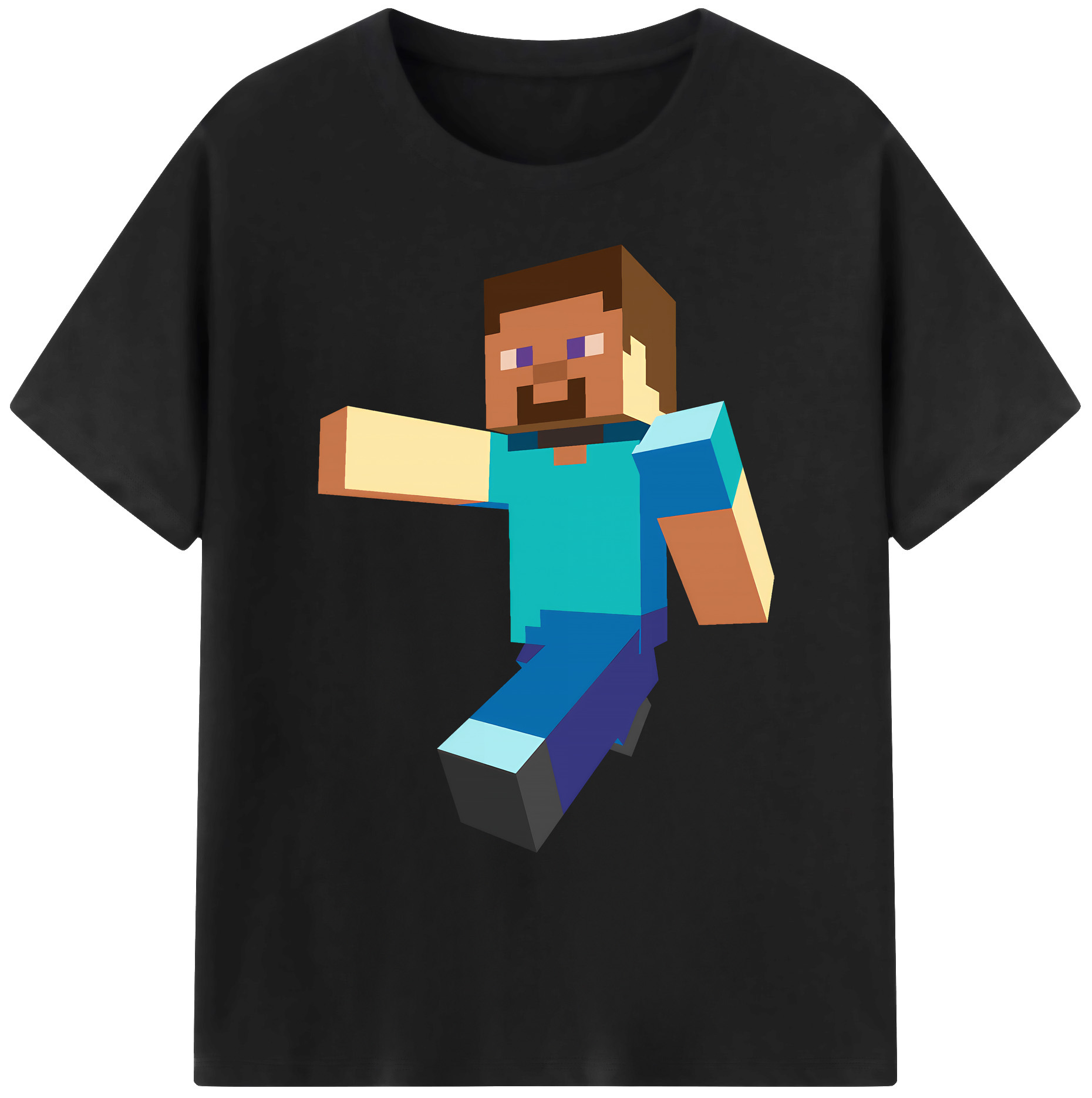 （画像用） マインクラフト ブロックの世界 Minecraft MC Block world 綿100％ メンズ半袖Tシャツ｜肌触りやわらか＆通気性