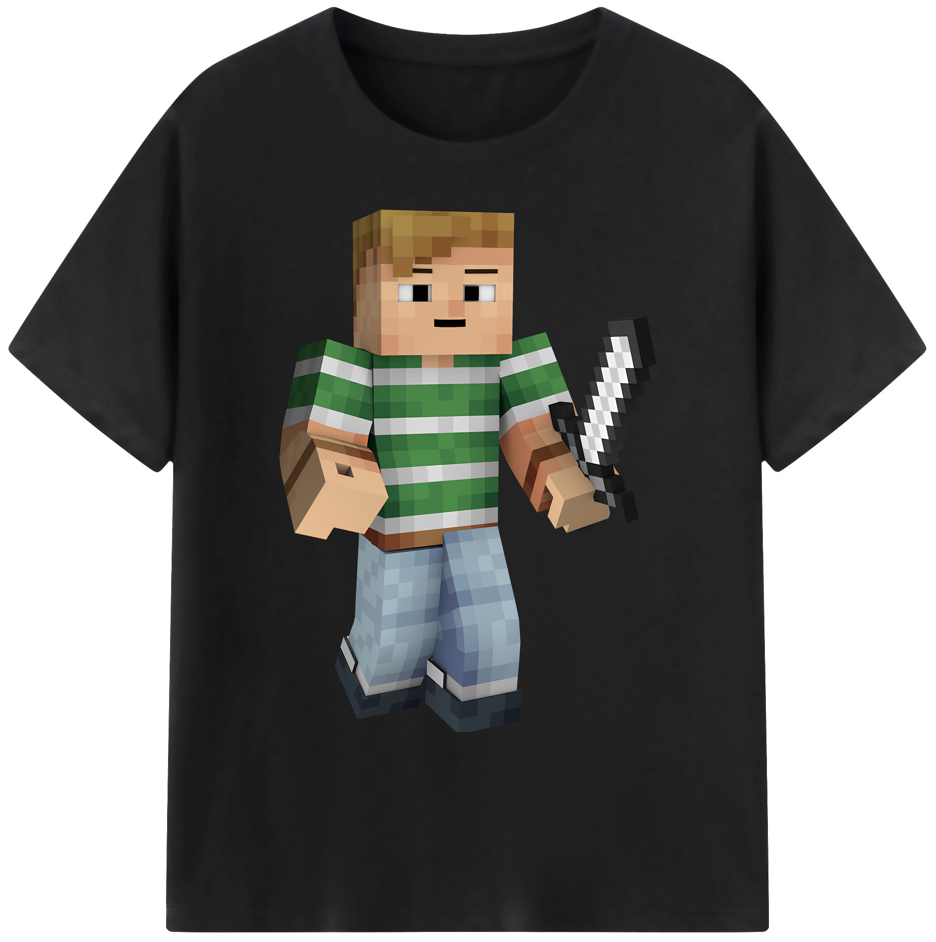 （画像用） マインクラフト ブロックの世界 Minecraft MC Block world 綿100％ メンズ半袖Tシャツ｜肌触りやわらか＆通気性