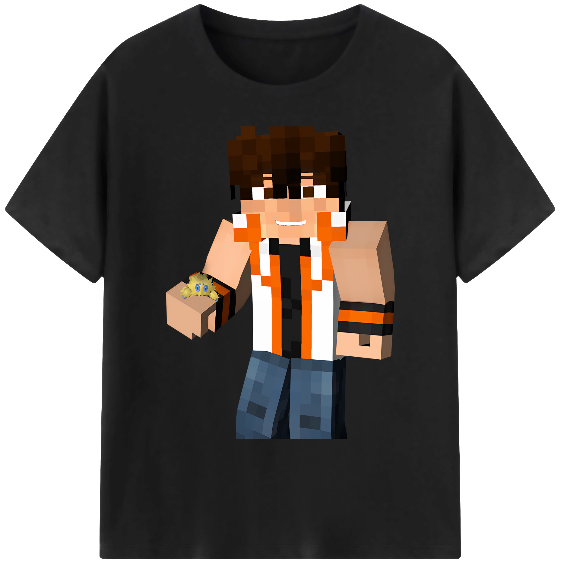 （画像用） マインクラフト ブロックの世界 Minecraft MC Block world 綿100％ メンズ半袖Tシャツ｜肌触りやわらか＆通気性