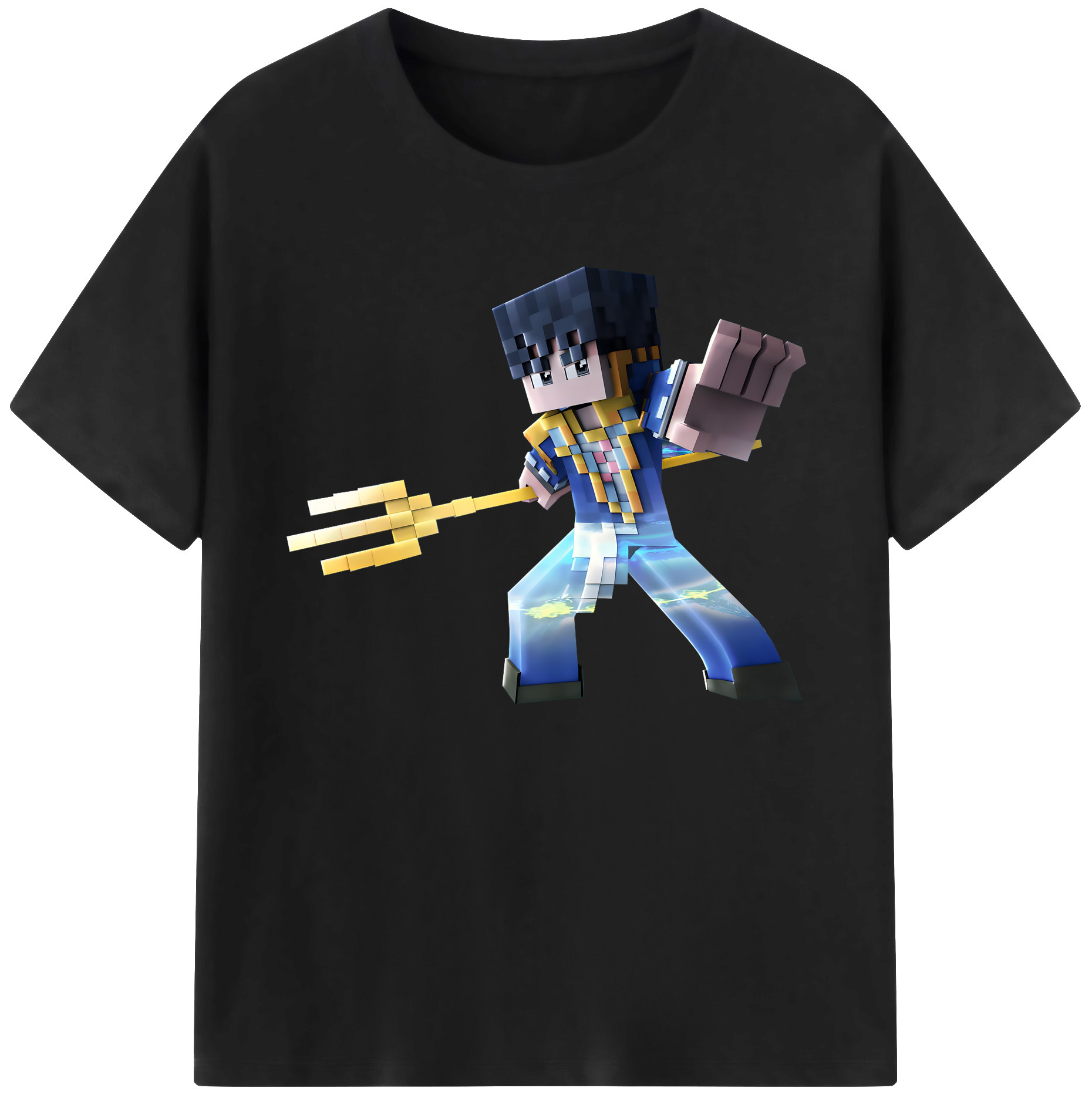 （画像用） マインクラフト ブロックの世界 Minecraft MC Block world 綿100％ メンズ半袖Tシャツ｜肌触りやわらか＆通気性