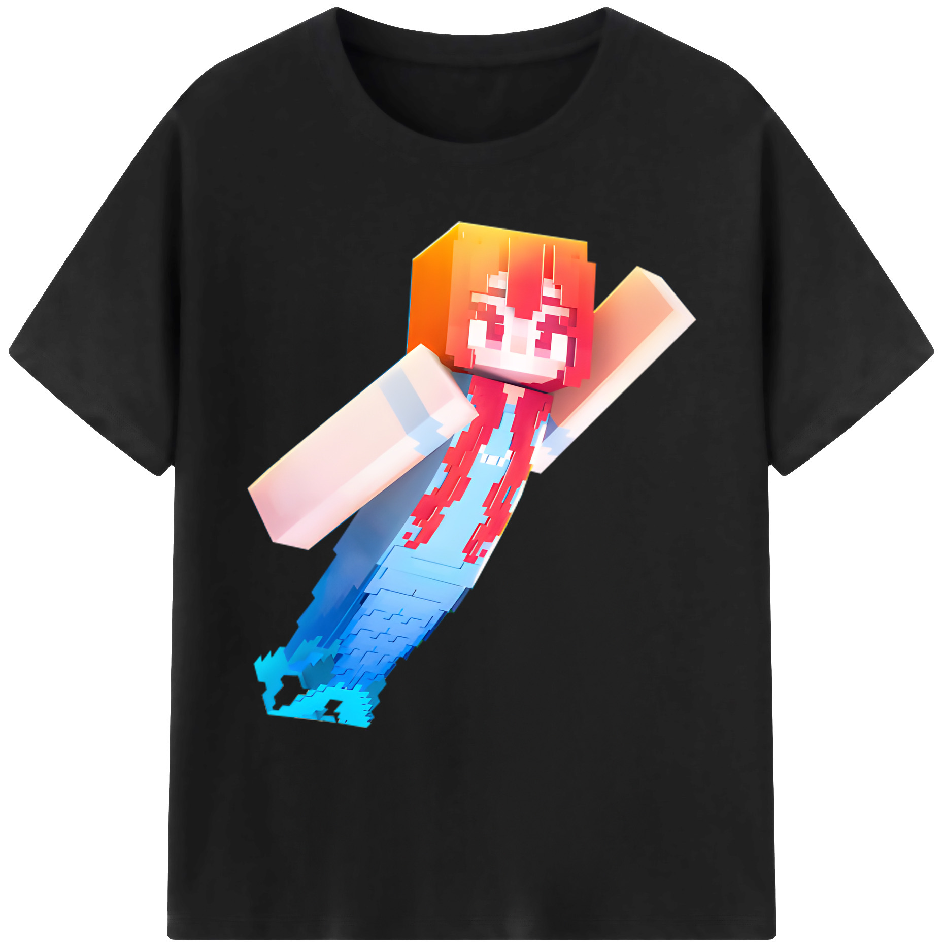 （画像用） マインクラフト ブロックの世界 Minecraft MC Block world 綿100％ メンズ半袖Tシャツ｜肌触りやわらか＆通気性