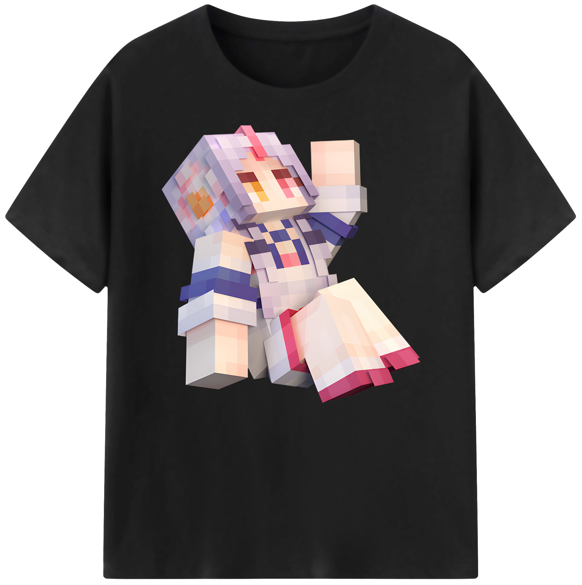 （画像用） マインクラフト ブロックの世界 Minecraft MC Block world 綿100％ メンズ半袖Tシャツ｜肌触りやわらか＆通気性