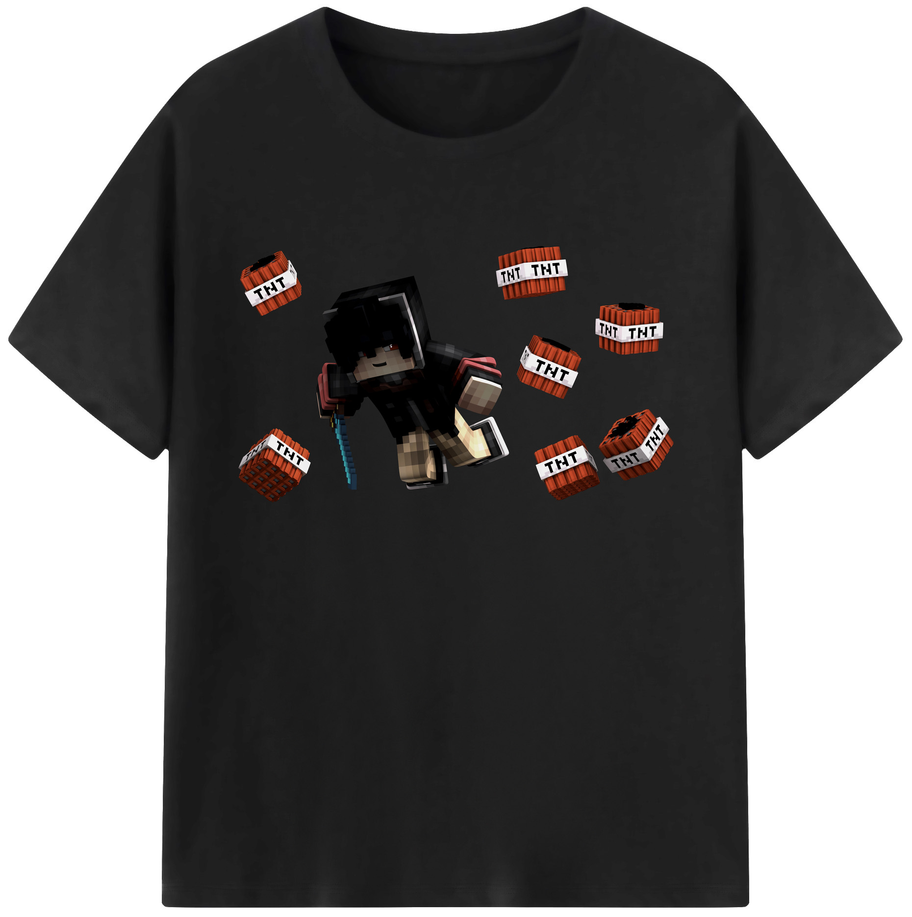 （画像用） マインクラフト ブロックの世界 Minecraft MC Block world 綿100％ メンズ半袖Tシャツ｜肌触りやわらか＆通気性