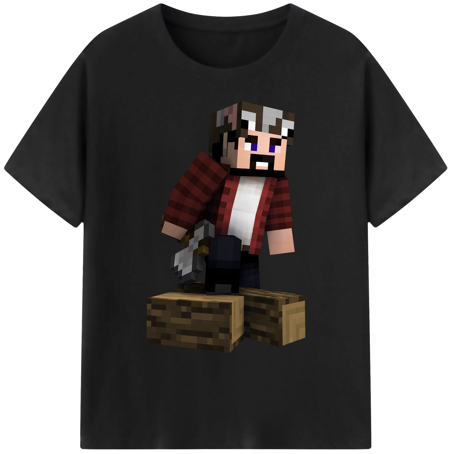 （画像用） マインクラフト ブロックの世界 Minecraft MC Block world 綿100％ メンズ半袖Tシャツ｜肌触りやわらか＆通気性