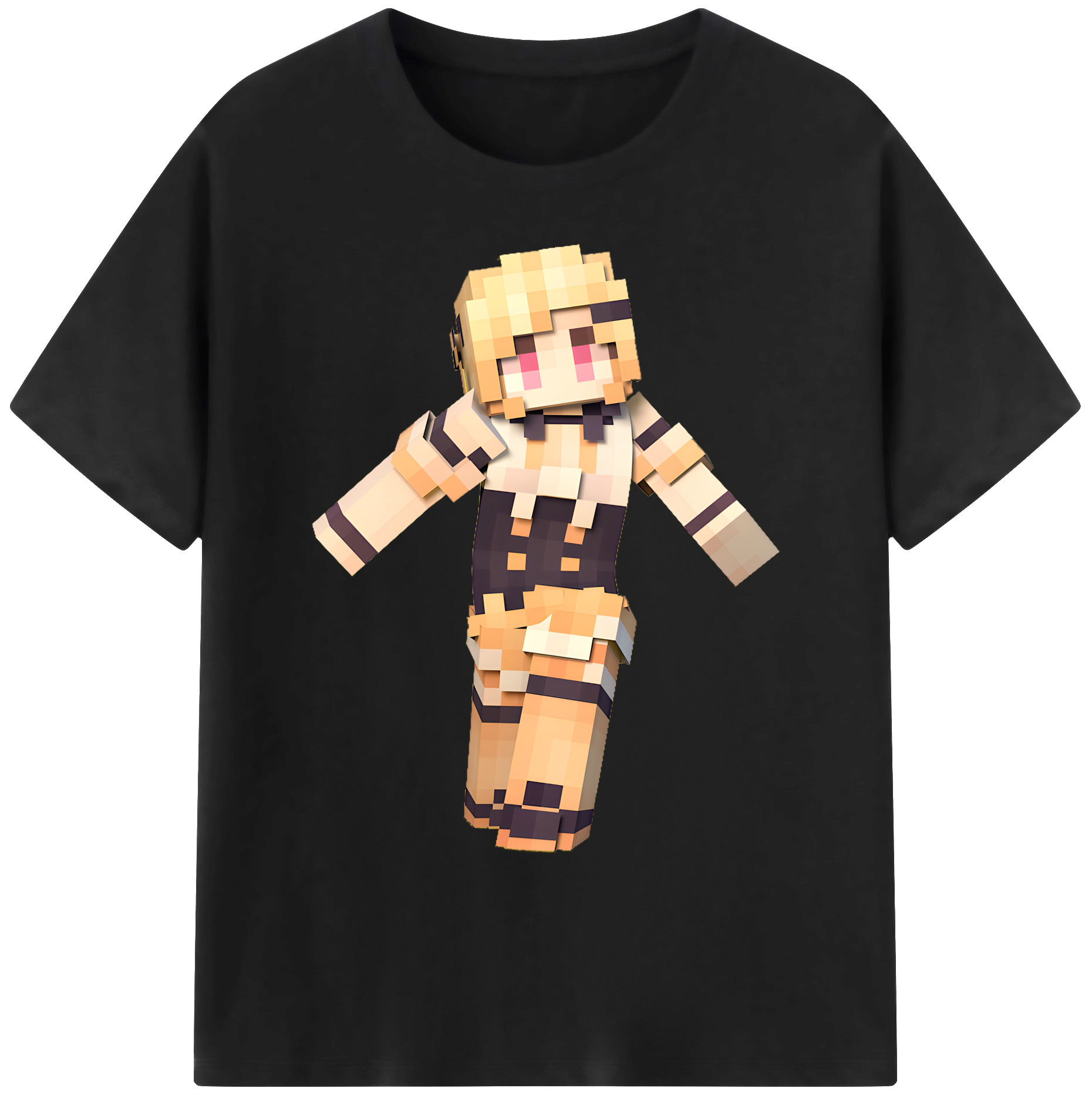 （画像用） マインクラフト ブロックの世界 Minecraft MC Block world 綿100％ メンズ半袖Tシャツ｜肌触りやわらか＆通気性