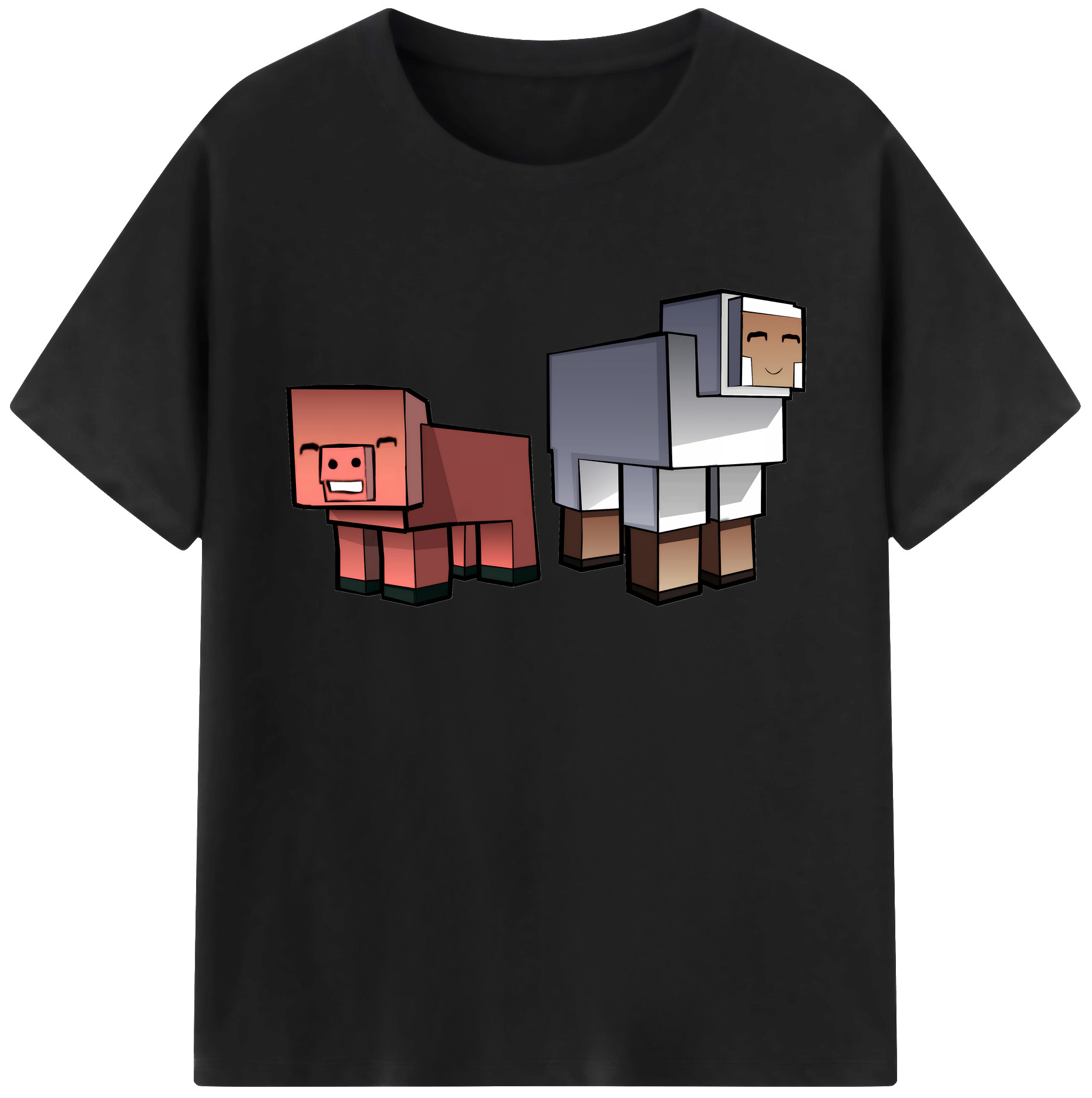 （画像用） マインクラフト ブロックの世界 Minecraft MC Block world 綿100％ メンズ半袖Tシャツ｜肌触りやわらか＆通気性