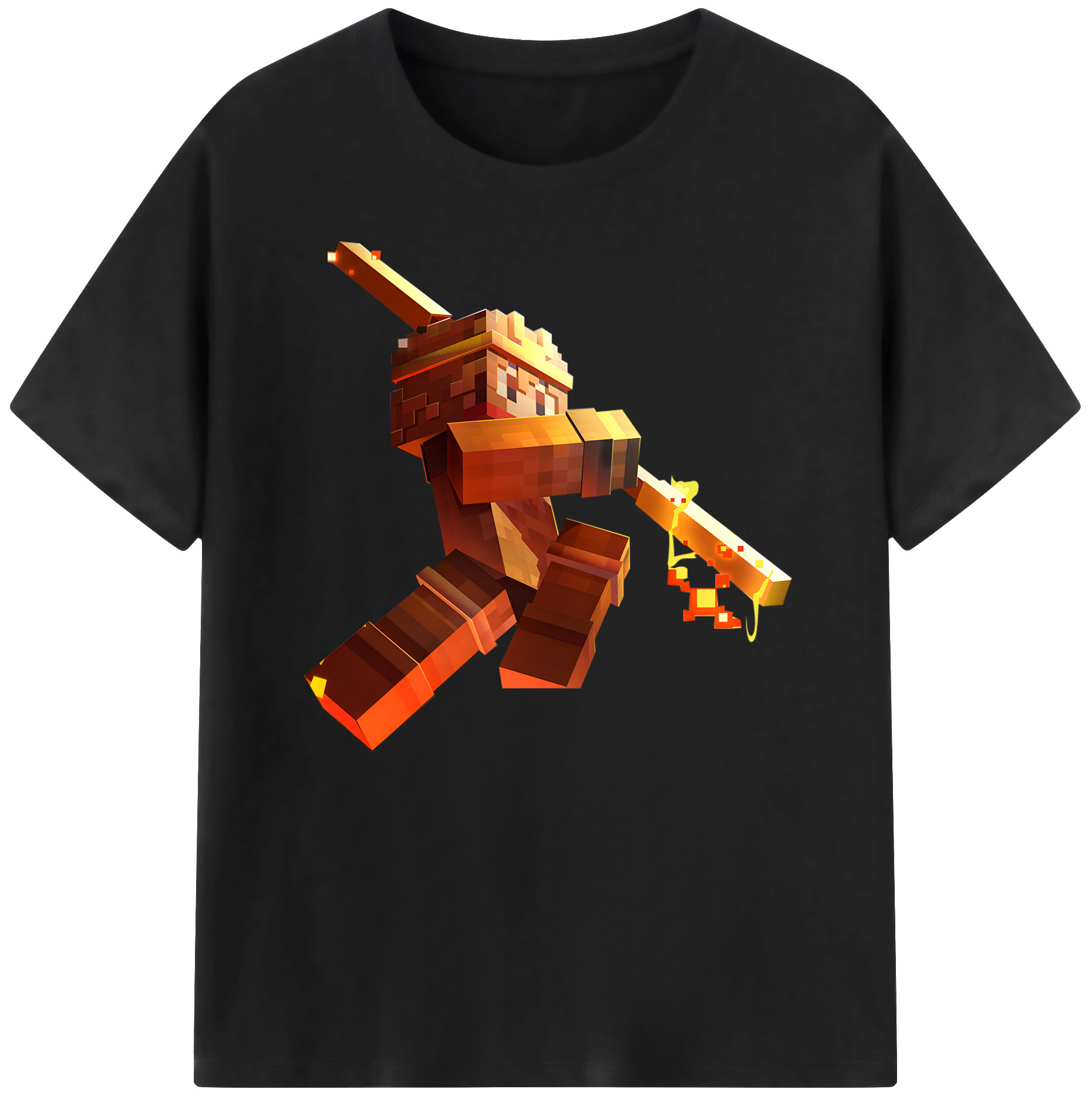（画像用） マインクラフト ブロックの世界 Minecraft MC Block world 綿100％ メンズ半袖Tシャツ｜肌触りやわらか＆通気性
