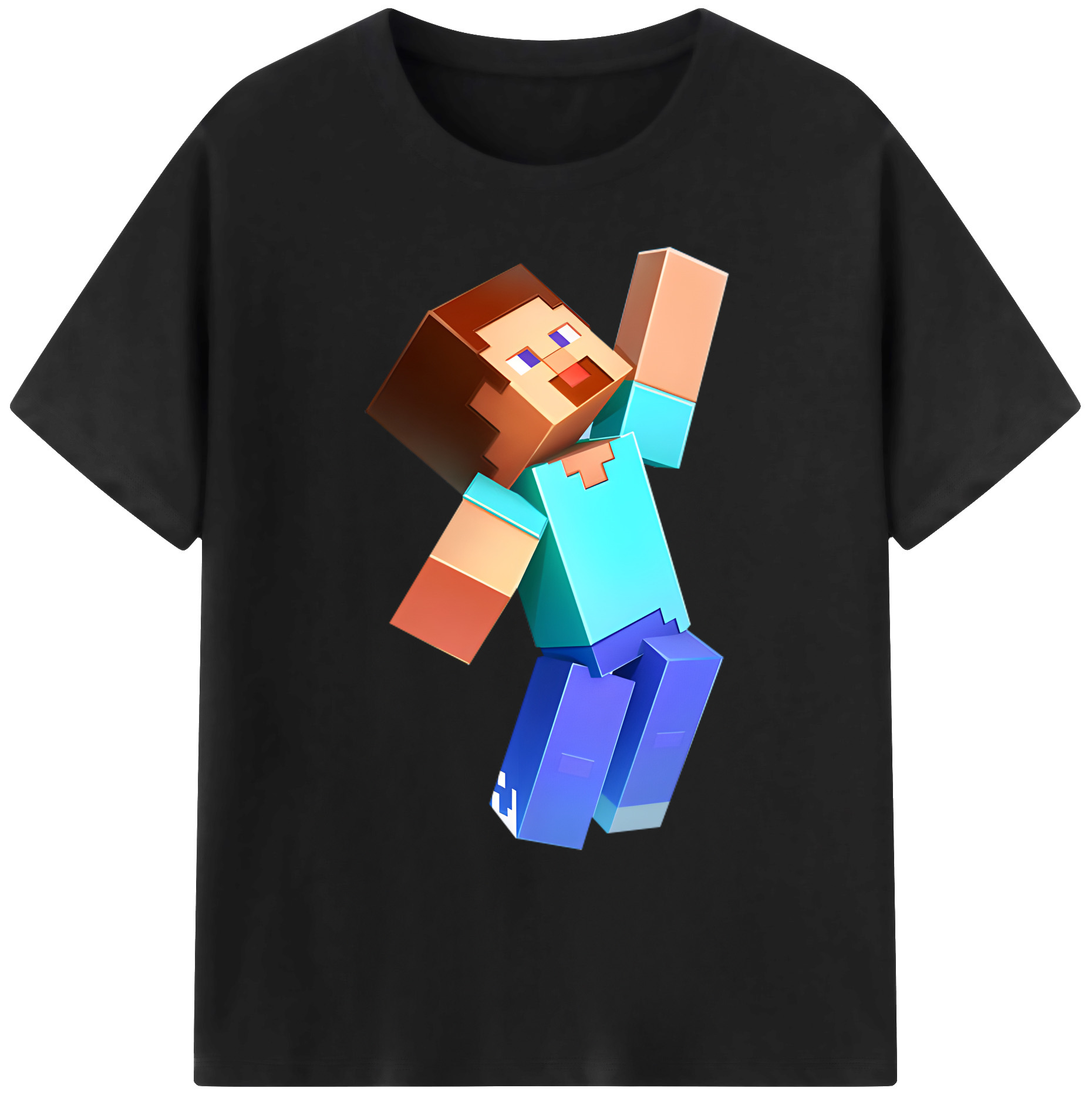 （画像用） マインクラフト ブロックの世界 Minecraft MC Block world 綿100％ メンズ半袖Tシャツ｜肌触りやわらか＆通気性