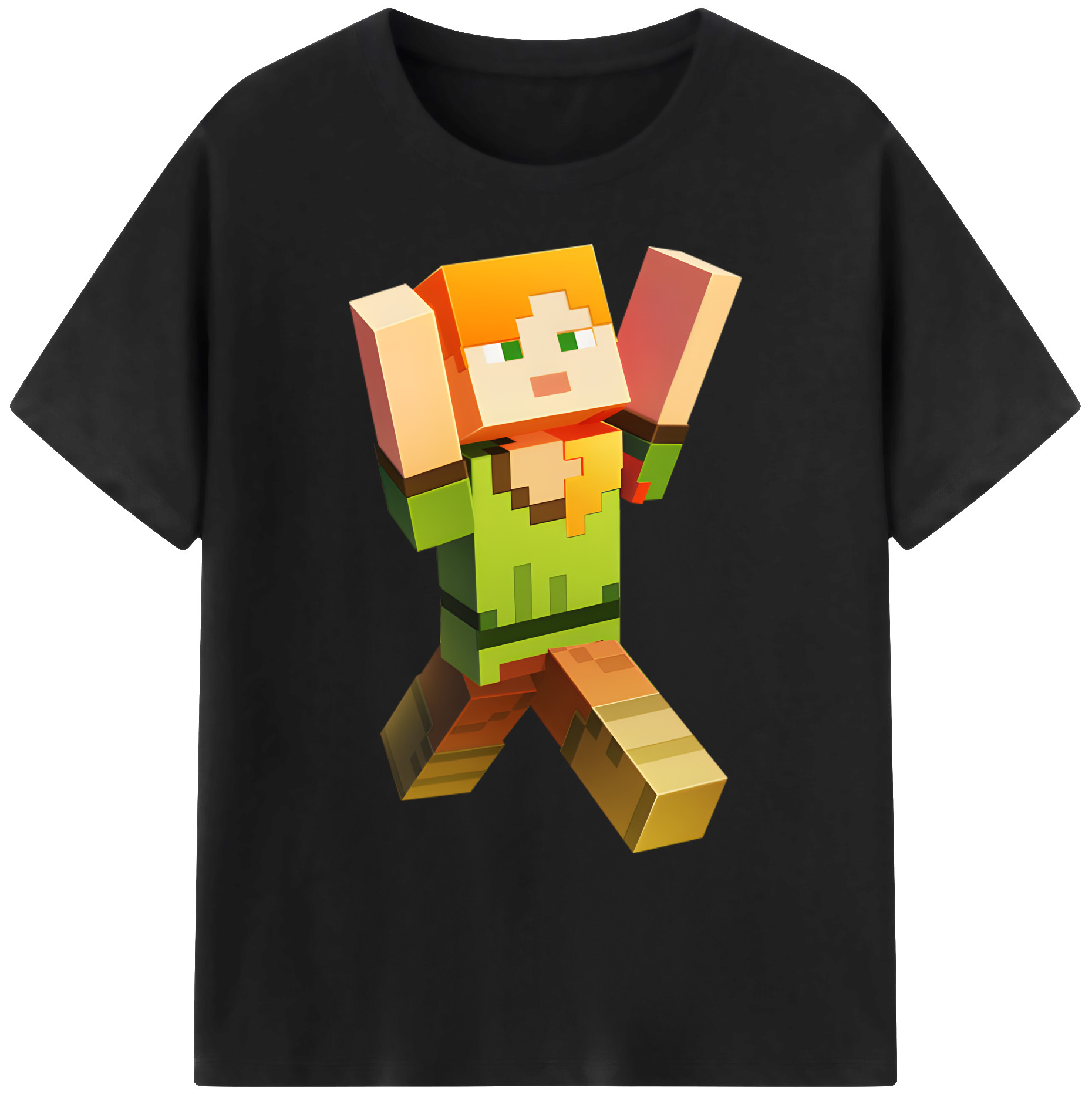 （画像用） マインクラフト ブロックの世界 Minecraft MC Block world 綿100％ メンズ半袖Tシャツ｜肌触りやわらか＆通気性