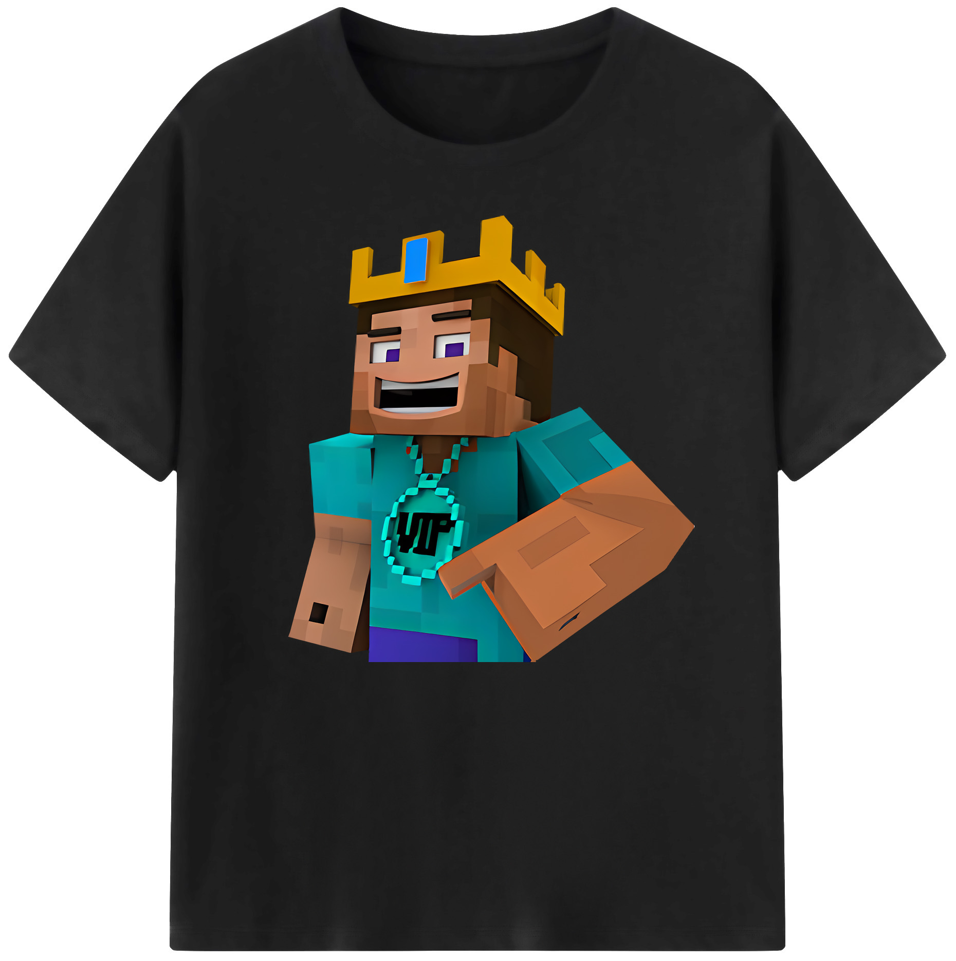 （画像用） マインクラフト ブロックの世界 Minecraft MC Block world 綿100％ メンズ半袖Tシャツ｜肌触りやわらか＆通気性