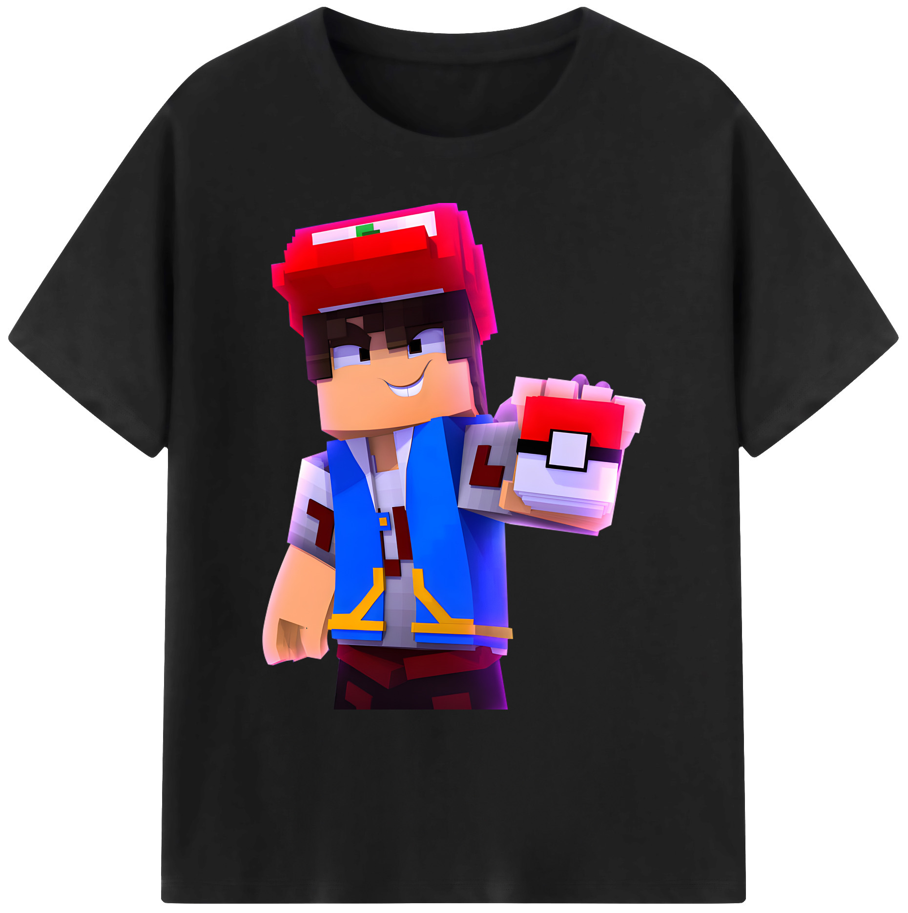 （画像用） マインクラフト ブロックの世界 Minecraft MC Block world 綿100％ メンズ半袖Tシャツ｜肌触りやわらか＆通気性