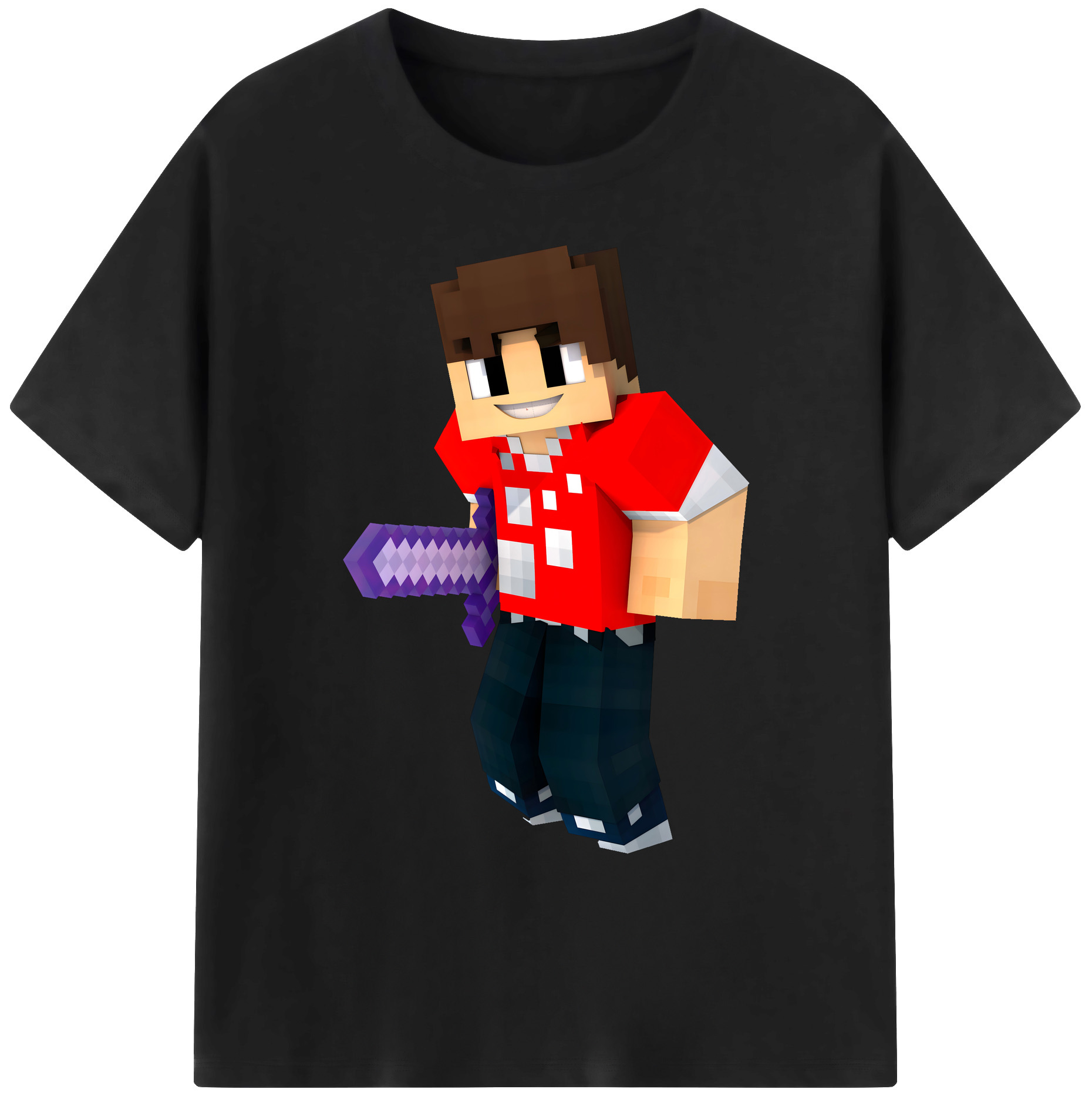 （画像用） マインクラフト ブロックの世界 Minecraft MC Block world 綿100％ メンズ半袖Tシャツ｜肌触りやわらか＆通気性
