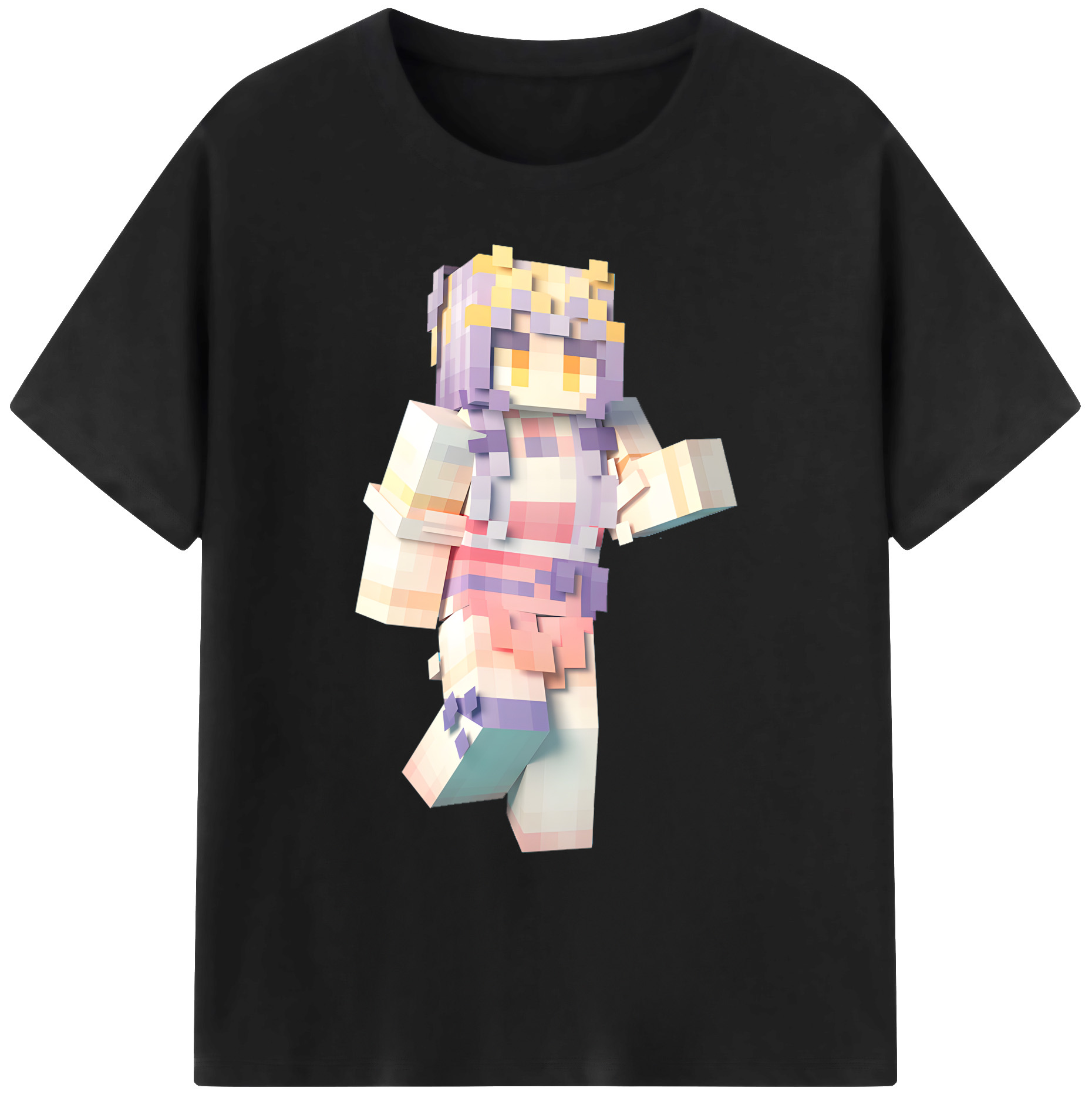 （画像用） マインクラフト ブロックの世界 Minecraft MC Block world 綿100％ メンズ半袖Tシャツ｜肌触りやわらか＆通気性