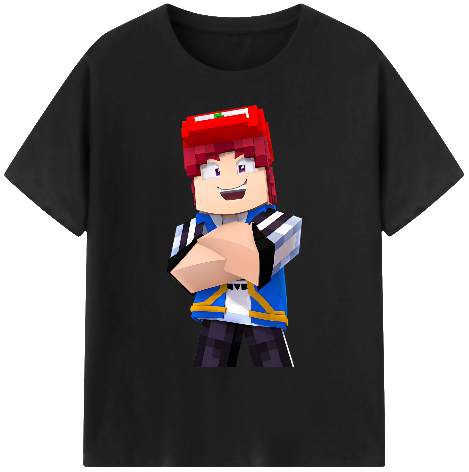 （画像用） マインクラフト ブロックの世界 Minecraft MC Block world 綿100％ メンズ半袖Tシャツ｜肌触りやわらか＆通気性