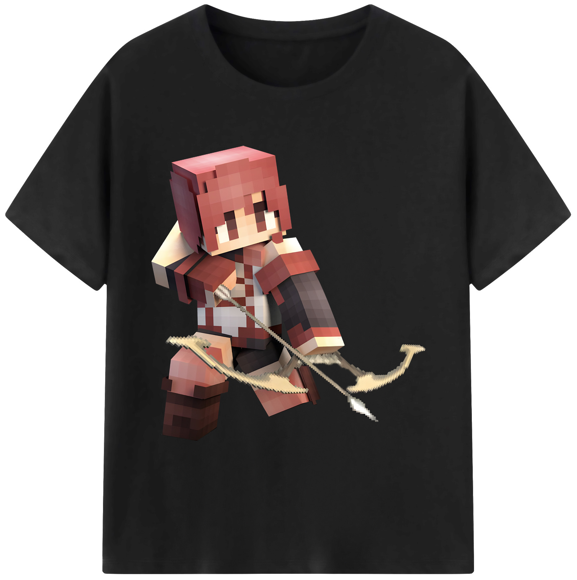 （画像用） マインクラフト ブロックの世界 Minecraft MC Block world 綿100％ メンズ半袖Tシャツ｜肌触りやわらか＆通気性