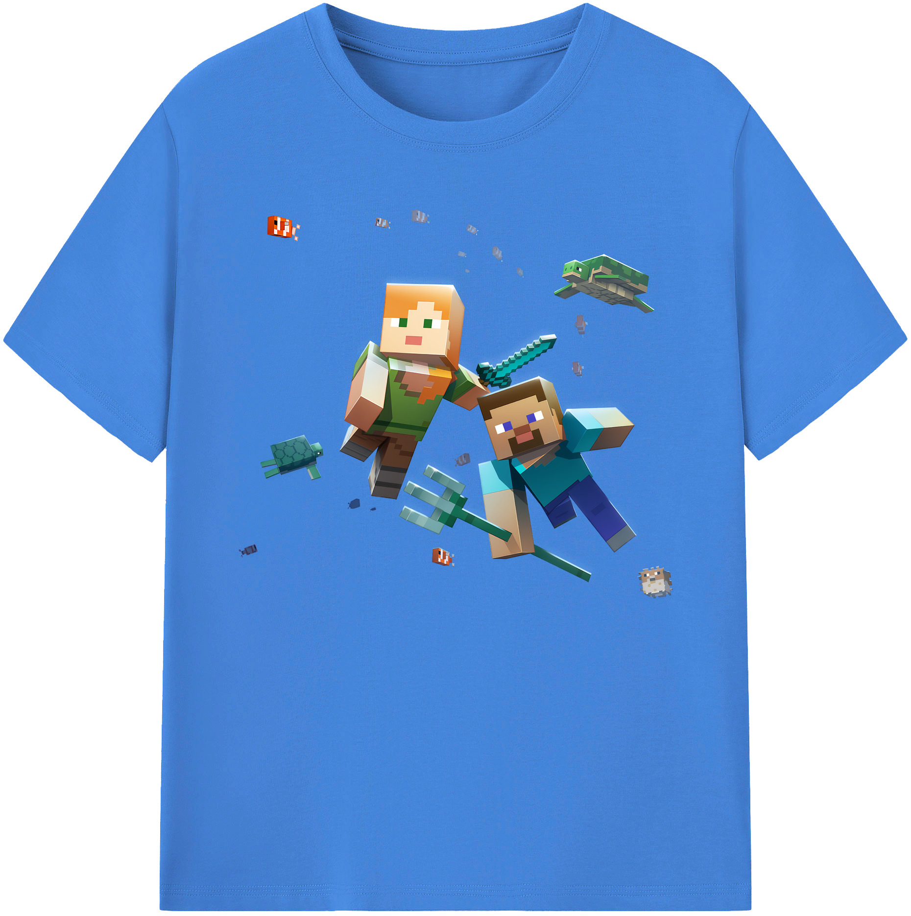 （画像用） マインクラフト ブロックの世界 Minecraft MC Block world 綿100％ メンズ半袖Tシャツ｜肌触りやわらか＆通気性