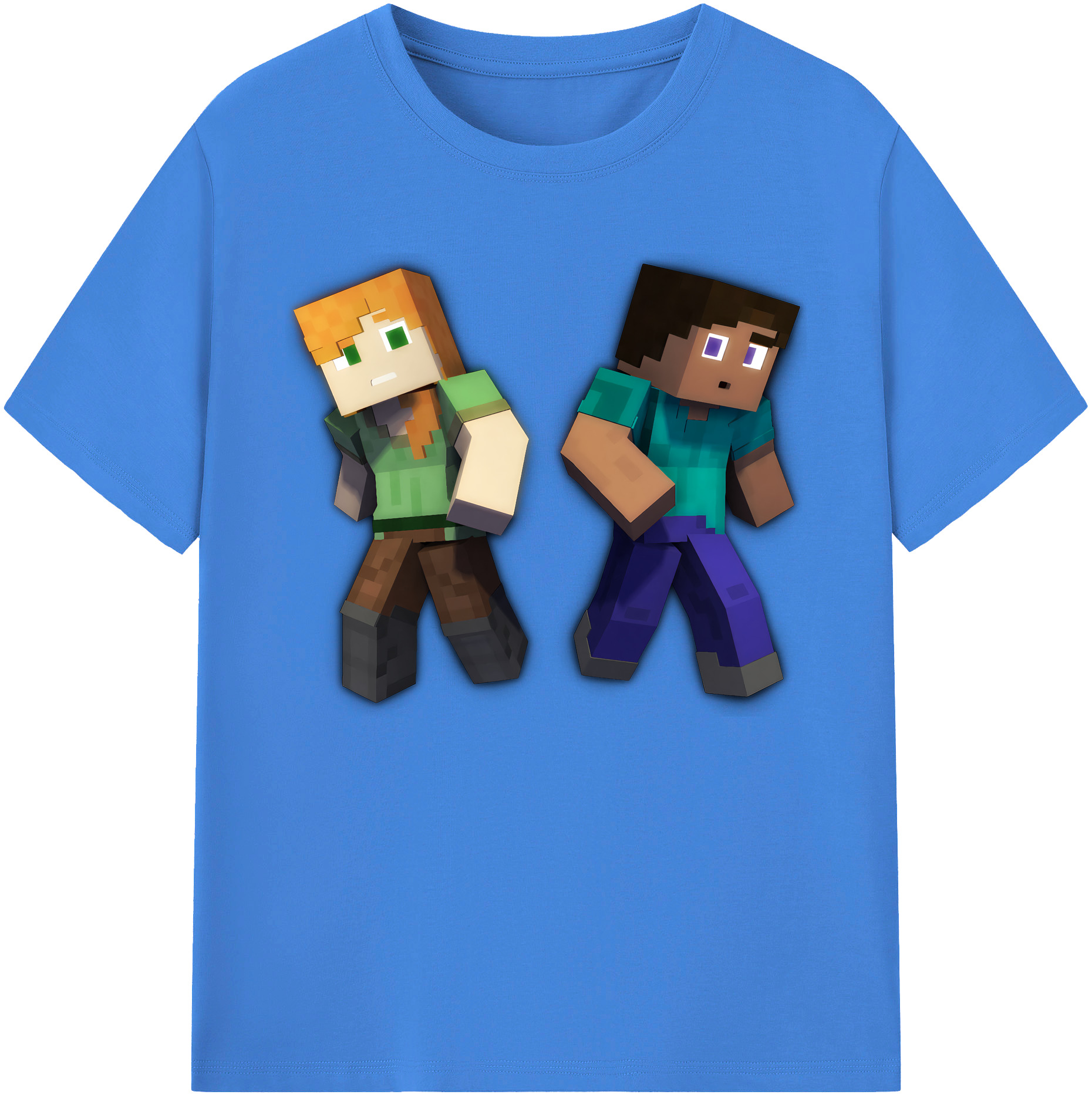（画像用） マインクラフト ブロックの世界 Minecraft MC Block world 綿100％ メンズ半袖Tシャツ｜肌触りやわらか＆通気性