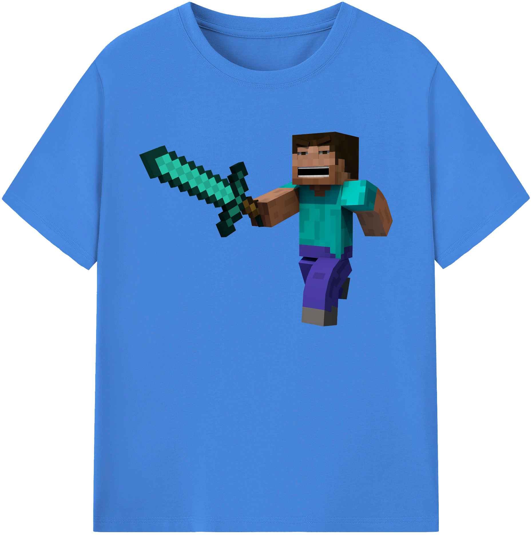 （画像用） マインクラフト ブロックの世界 Minecraft MC Block world 綿100％ メンズ半袖Tシャツ｜肌触りやわらか＆通気性