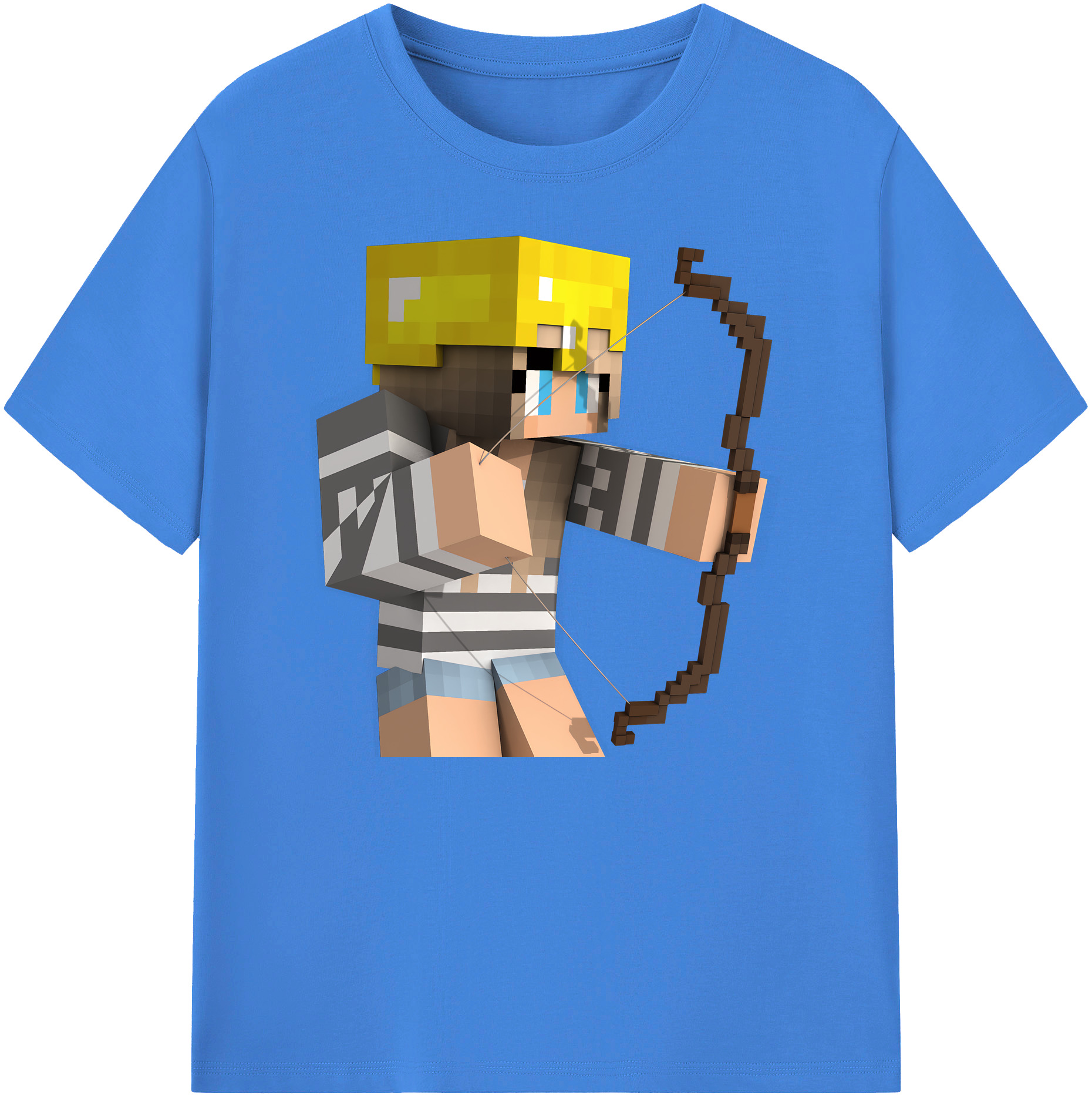 （画像用） マインクラフト ブロックの世界 Minecraft MC Block world 綿100％ メンズ半袖Tシャツ｜肌触りやわらか＆通気性
