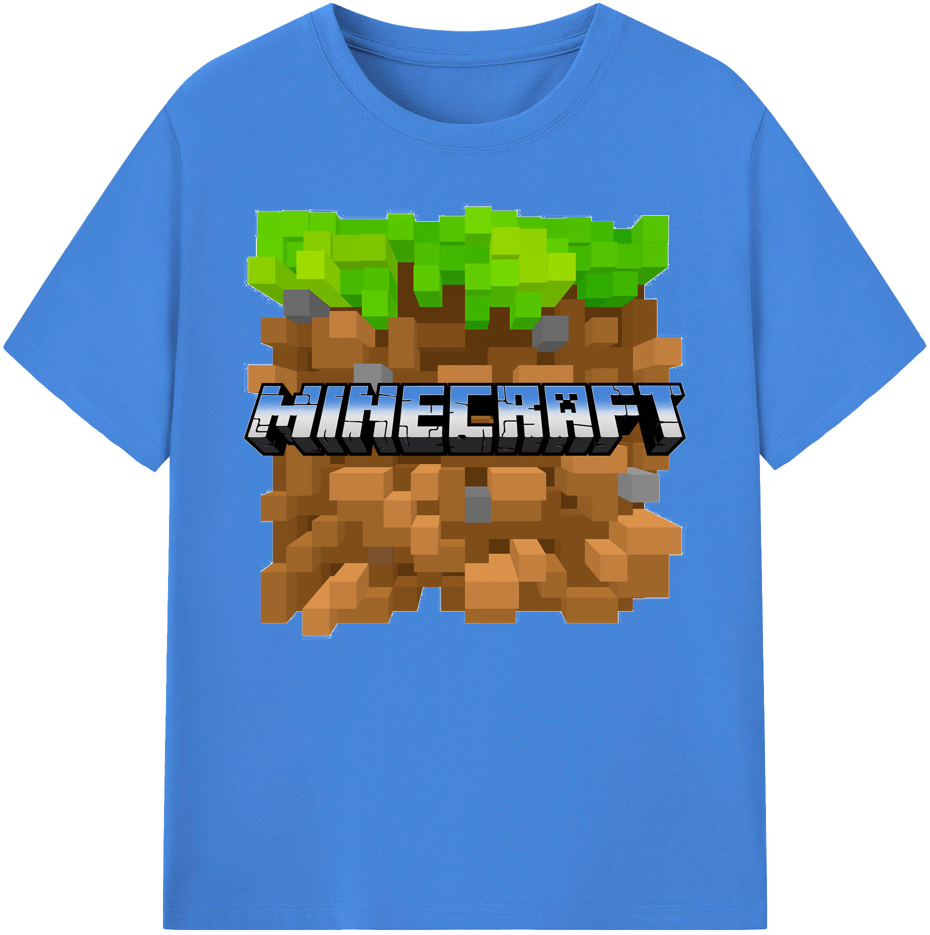 （画像用） マインクラフト ブロックの世界 Minecraft MC Block world 綿100％ メンズ半袖Tシャツ｜肌触りやわらか＆通気性