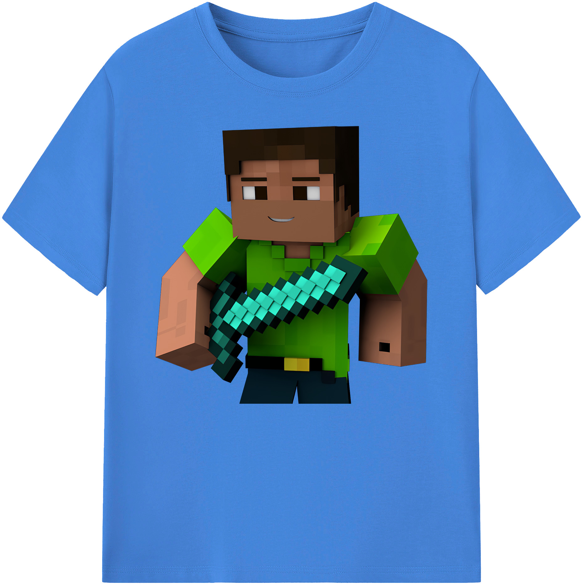 （画像用） マインクラフト ブロックの世界 Minecraft MC Block world 綿100％ メンズ半袖Tシャツ｜肌触りやわらか＆通気性