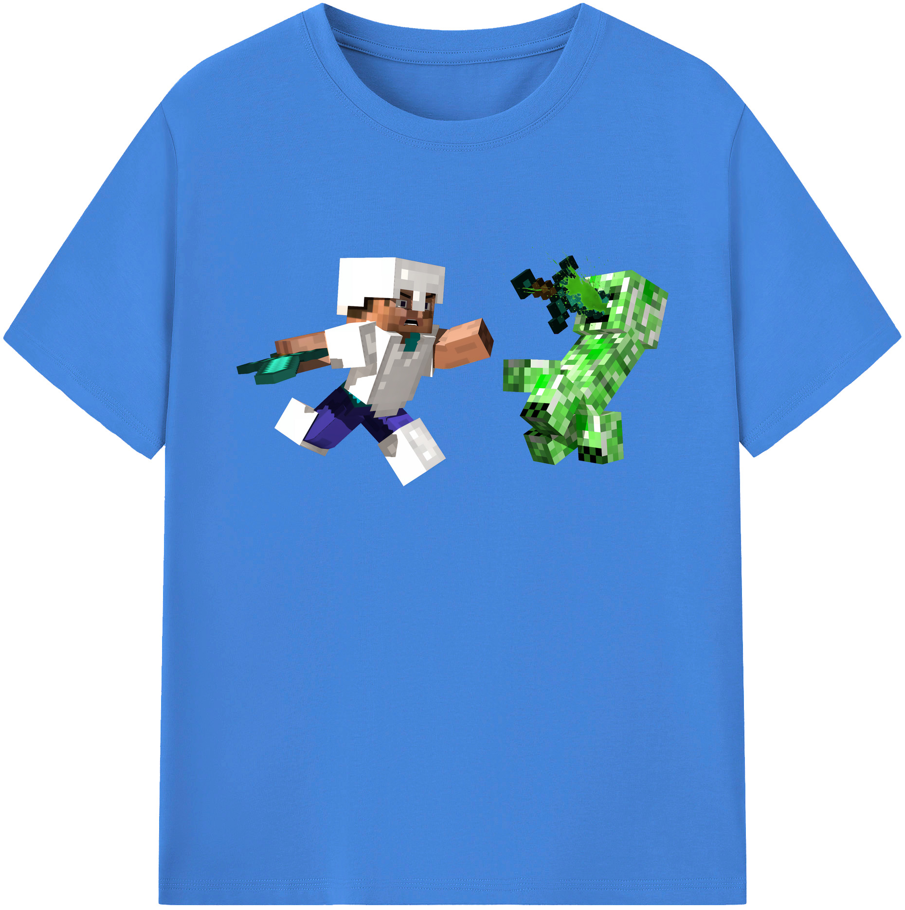 （画像用） マインクラフト ブロックの世界 Minecraft MC Block world 綿100％ メンズ半袖Tシャツ｜肌触りやわらか＆通気性