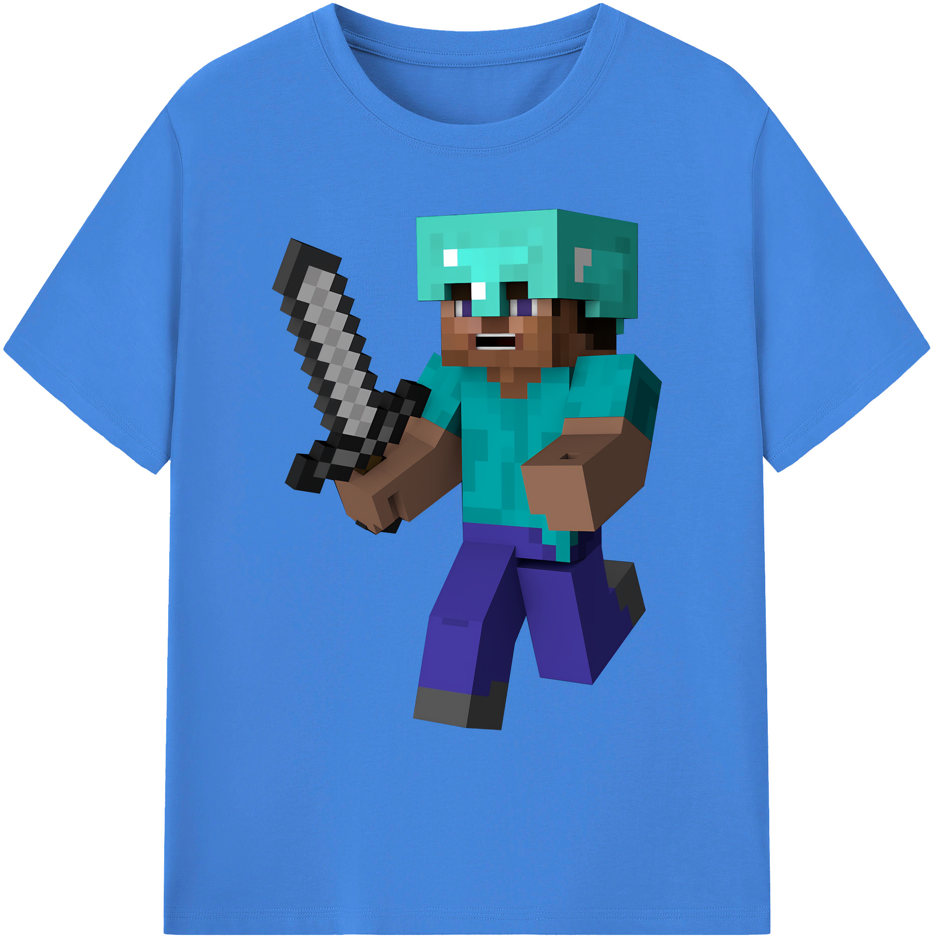 （画像用） マインクラフト ブロックの世界 Minecraft MC Block world 綿100％ メンズ半袖Tシャツ｜肌触りやわらか＆通気性
