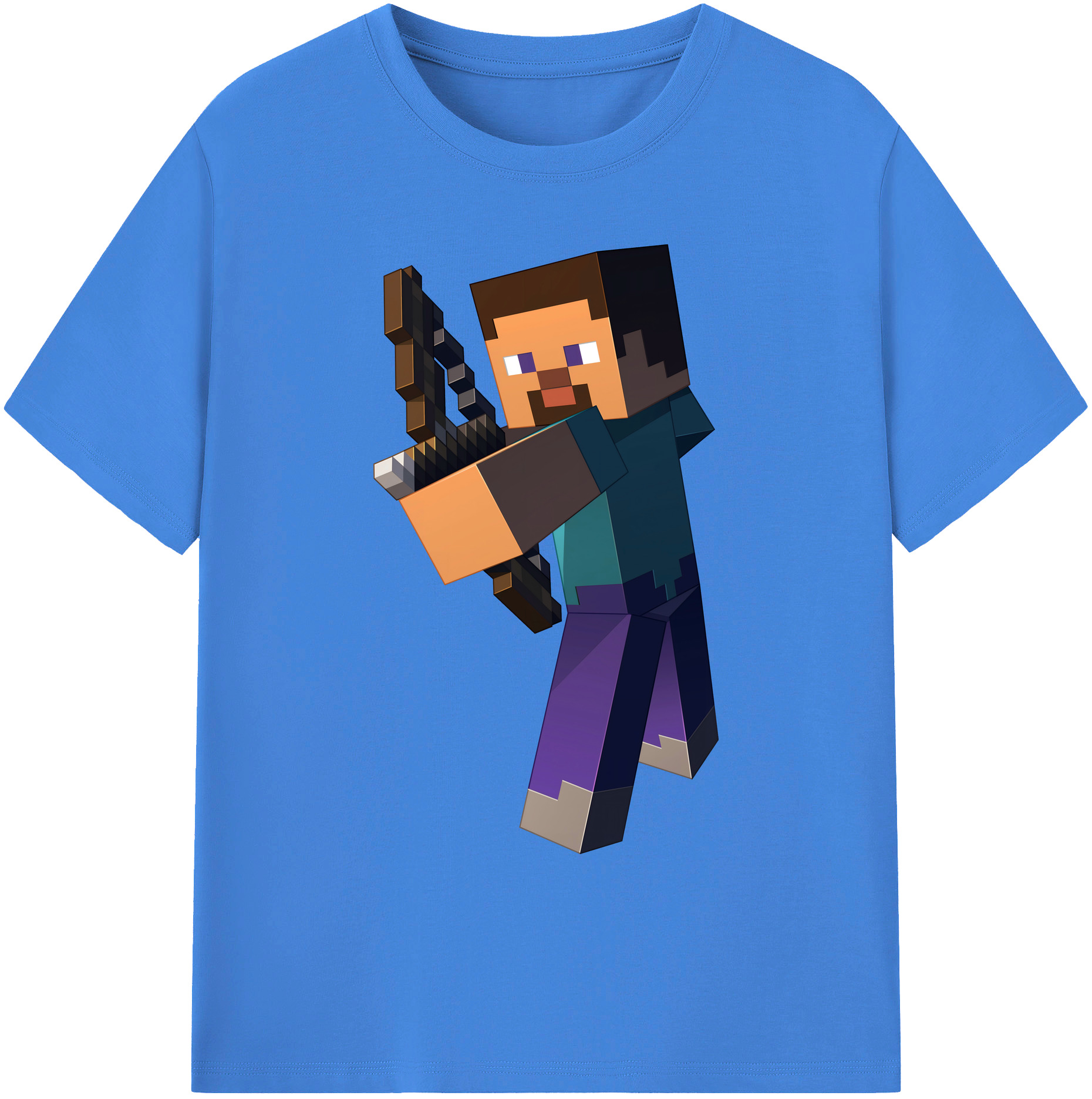 （画像用） マインクラフト ブロックの世界 Minecraft MC Block world 綿100％ メンズ半袖Tシャツ｜肌触りやわらか＆通気性