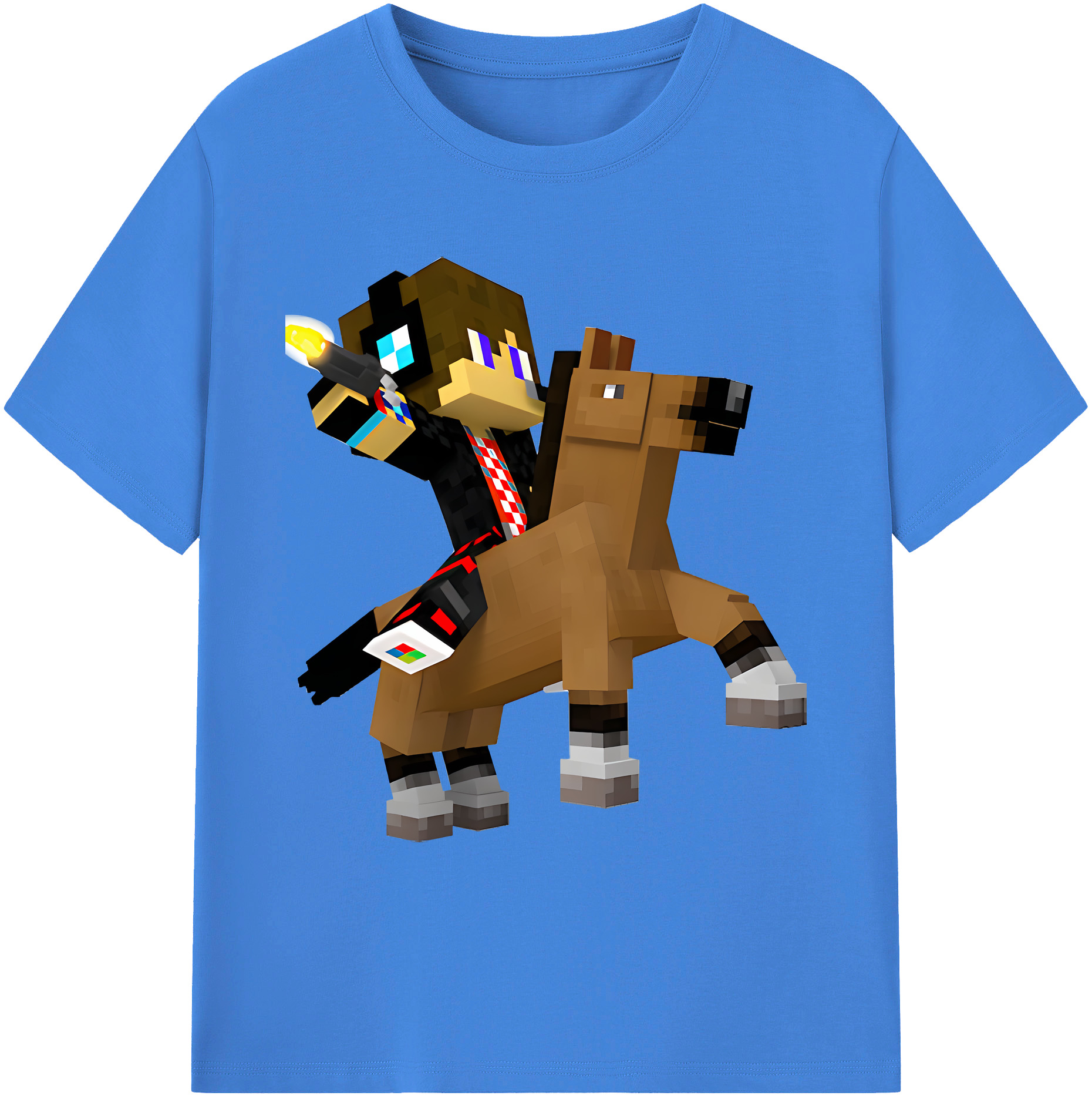 （画像用） マインクラフト ブロックの世界 Minecraft MC Block world 綿100％ メンズ半袖Tシャツ｜肌触りやわらか＆通気性