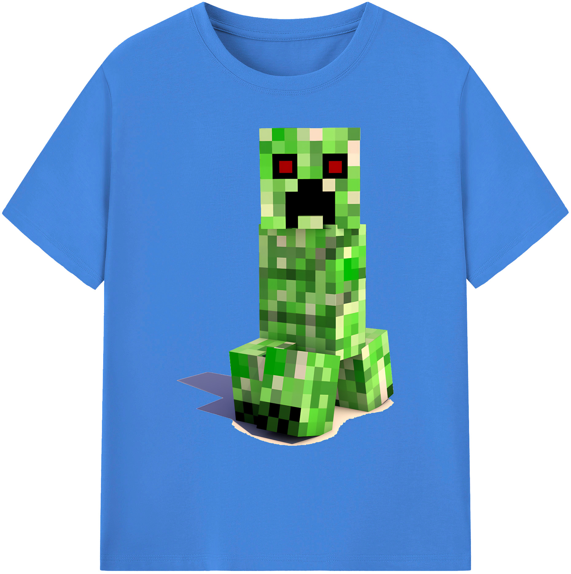 （画像用） マインクラフト ブロックの世界 Minecraft MC Block world 綿100％ メンズ半袖Tシャツ｜肌触りやわらか＆通気性